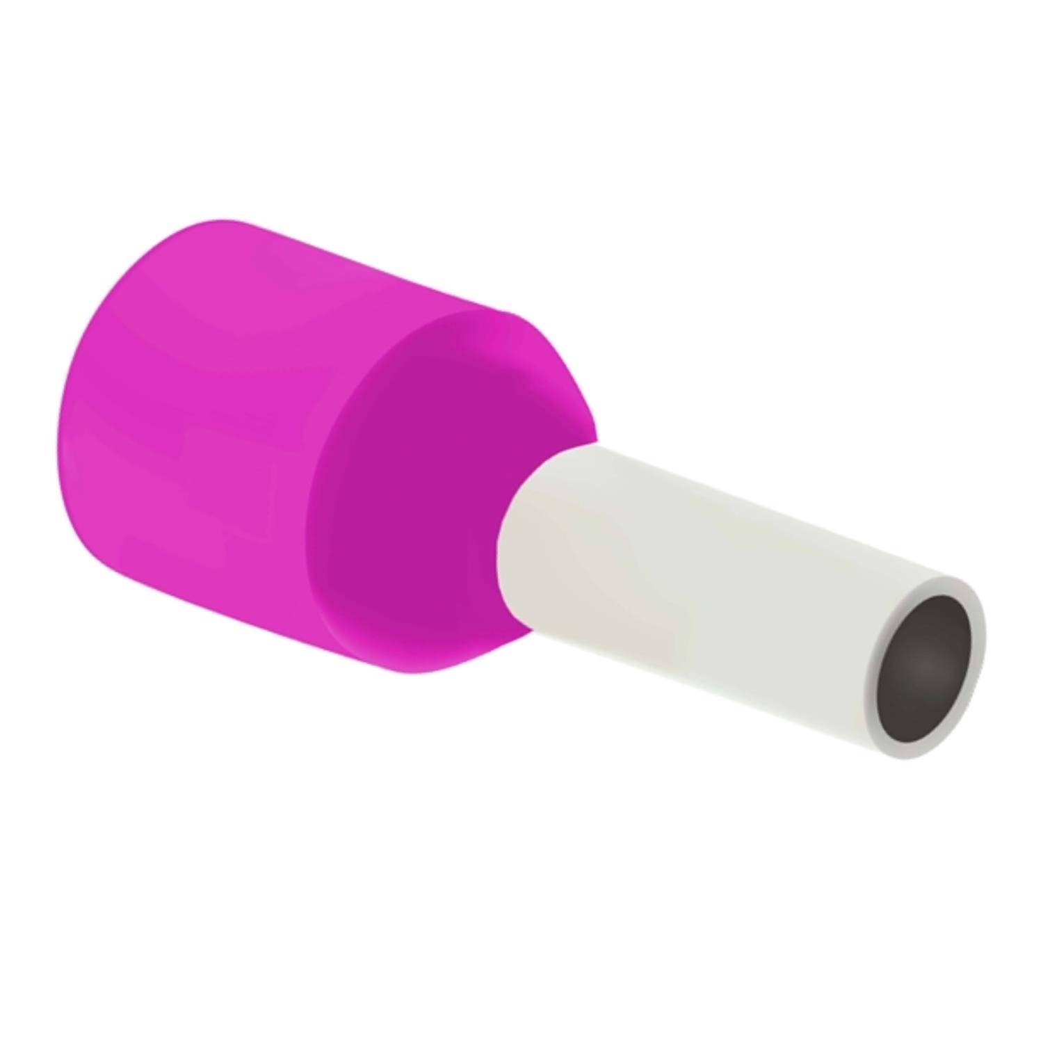 Ein weißer Schlauch, der mit einem pinken zylindrischen Griff verbunden ist und wie ein Kosmetikprodukt oder -utensil aussieht.