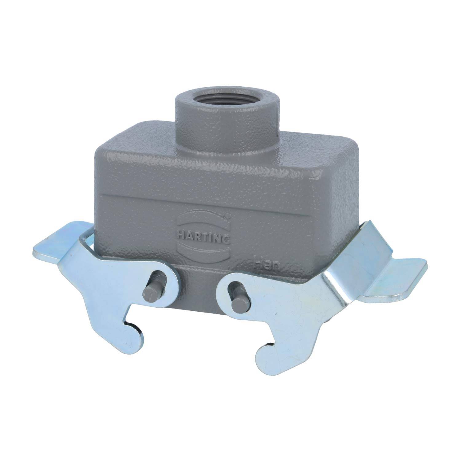 04300101462 HARTING Han 10B Tüllengehäuse niedrig, 1xM20 gerader Kabelabgang, mit 2 Querbügeln Verschraubung M20