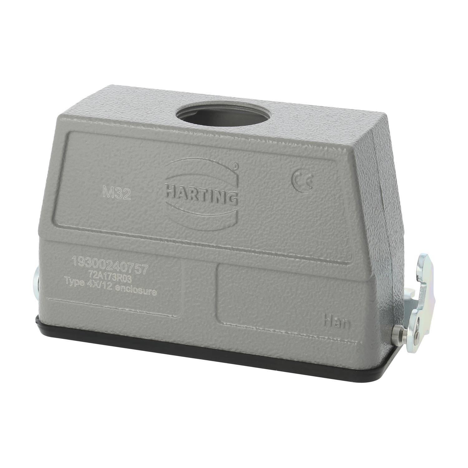 04300240764 HARTING Han 24B Kupplungsgehäuse hoch, 1xM25 gerader Kabelabgang, mit 1 Längsbügel Verschraubung M25