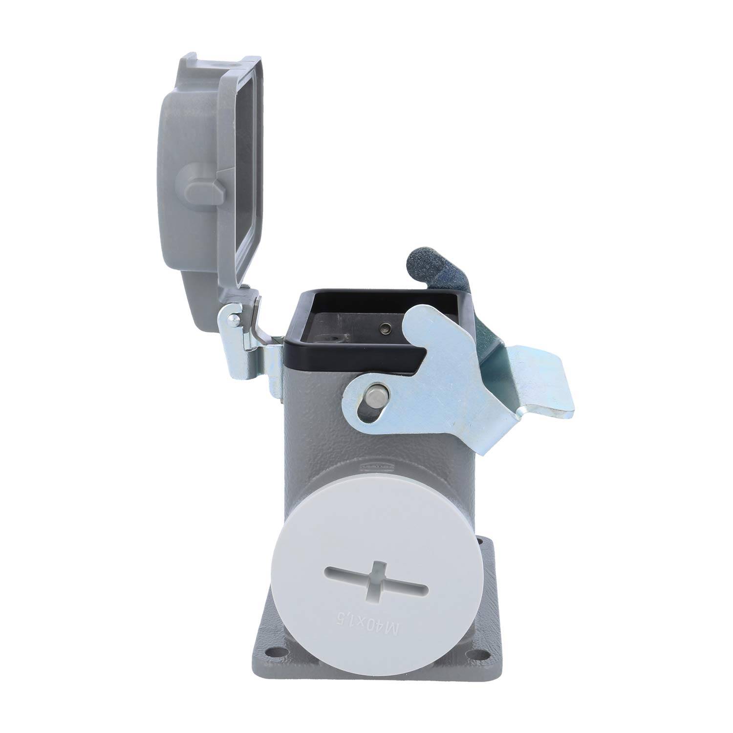 04300060274 HARTING Han 6B Sockelgehäuse hoch, 1xM40 seitlicher Kabelabgang, mit 1 Längsbügel mit Schutzkappe