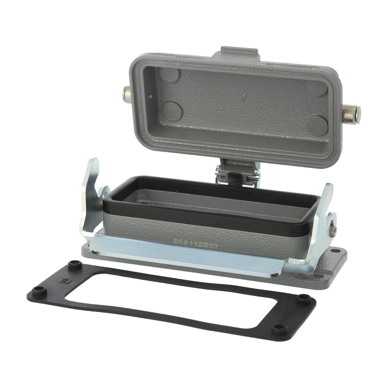 04300160318 HARTING Han 16B Anbaugehäuse mit 1 Längsbügel mit Schutzkappe Metall - 1Stück