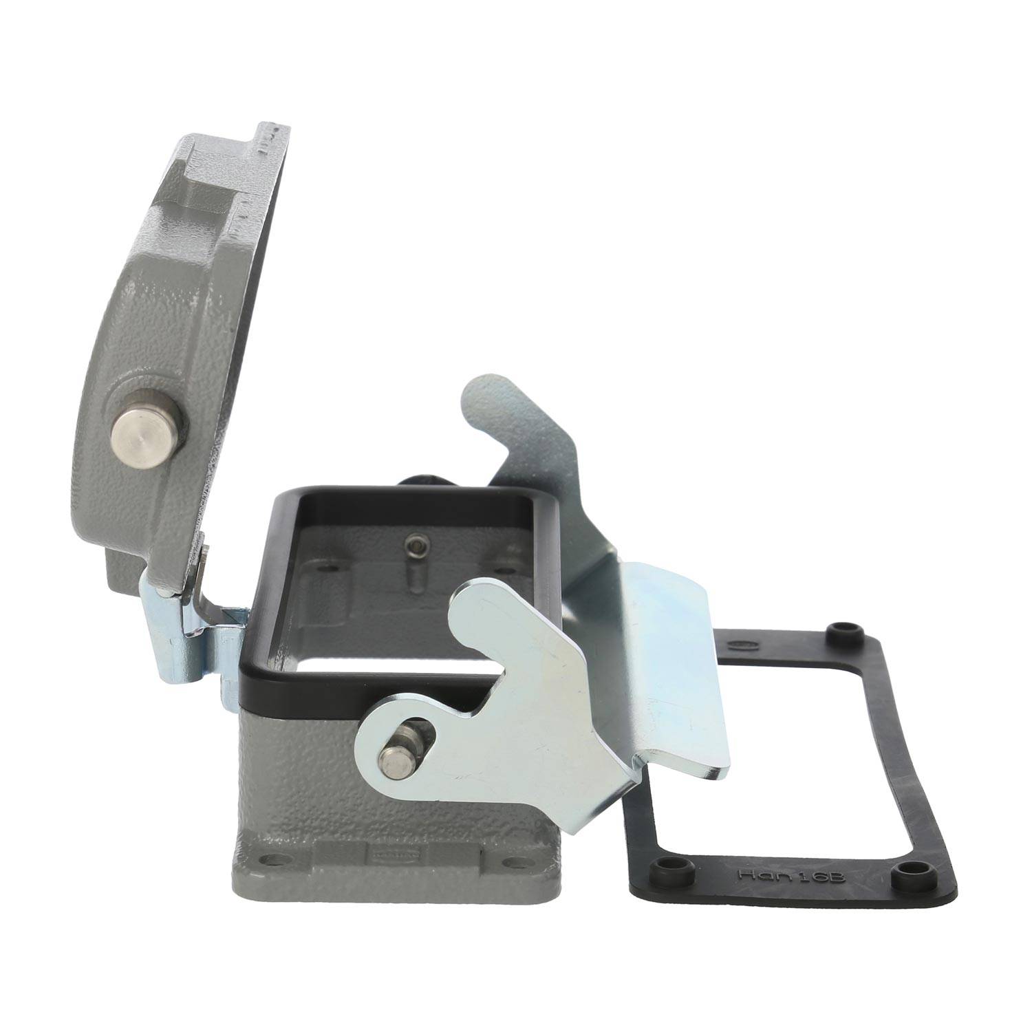 04300160318 HARTING Han 16B Anbaugehäuse mit 1 Längsbügel mit Schutzkappe Metall - 1Stück