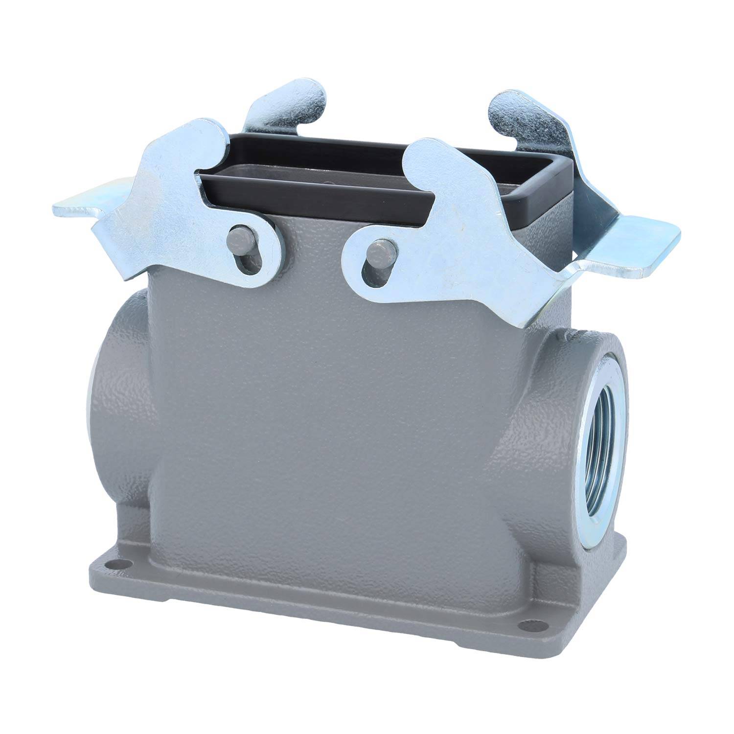 04300100264 HARTING Han 10B Sockelgehäuse hoch, 1xM25 seitlicher Kabelabgang, mit 2 Querbügeln Verschraubung M25