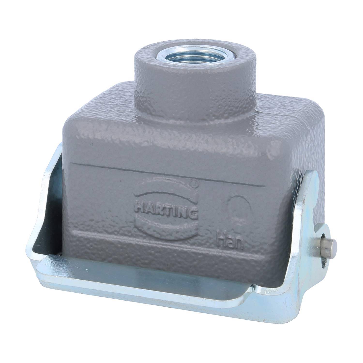 04300061761 HARTING Han 6B Kupplungsgehäuse niedrig, 1xM16 gerader Kabelabgang, mit 1 Längsbügel Verschraubung M16