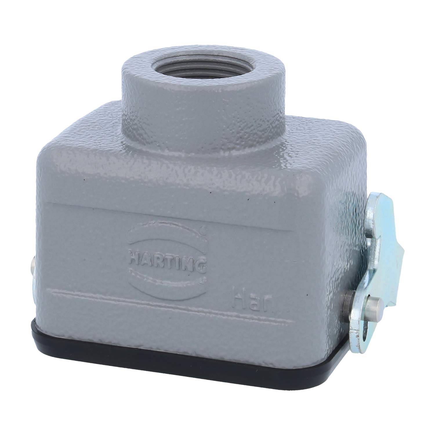 04300061760 HARTING Han 6B Kupplungsgehäuse niedrig, 1xM20 gerader Kabelabgang, mit 1 Längsbügel Verschraubung M20