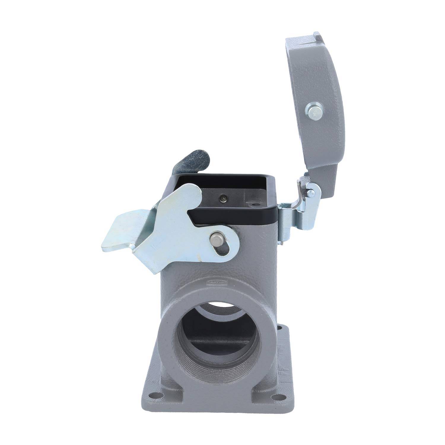 04300062264 HARTING Han 6B Sockelgehäuse hoch, 2xM32 seitlicher Kabelabgang, mit 1 Längsbügel mit Schutzkappe Metall -