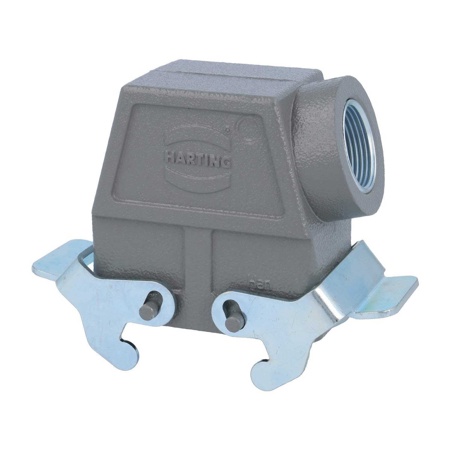 04300100565 HARTING Han 10B Tüllengehäuse hoch, 1xM25 seitlicher Kabelabgang, mit 2 Querbügeln Verschraubung M25