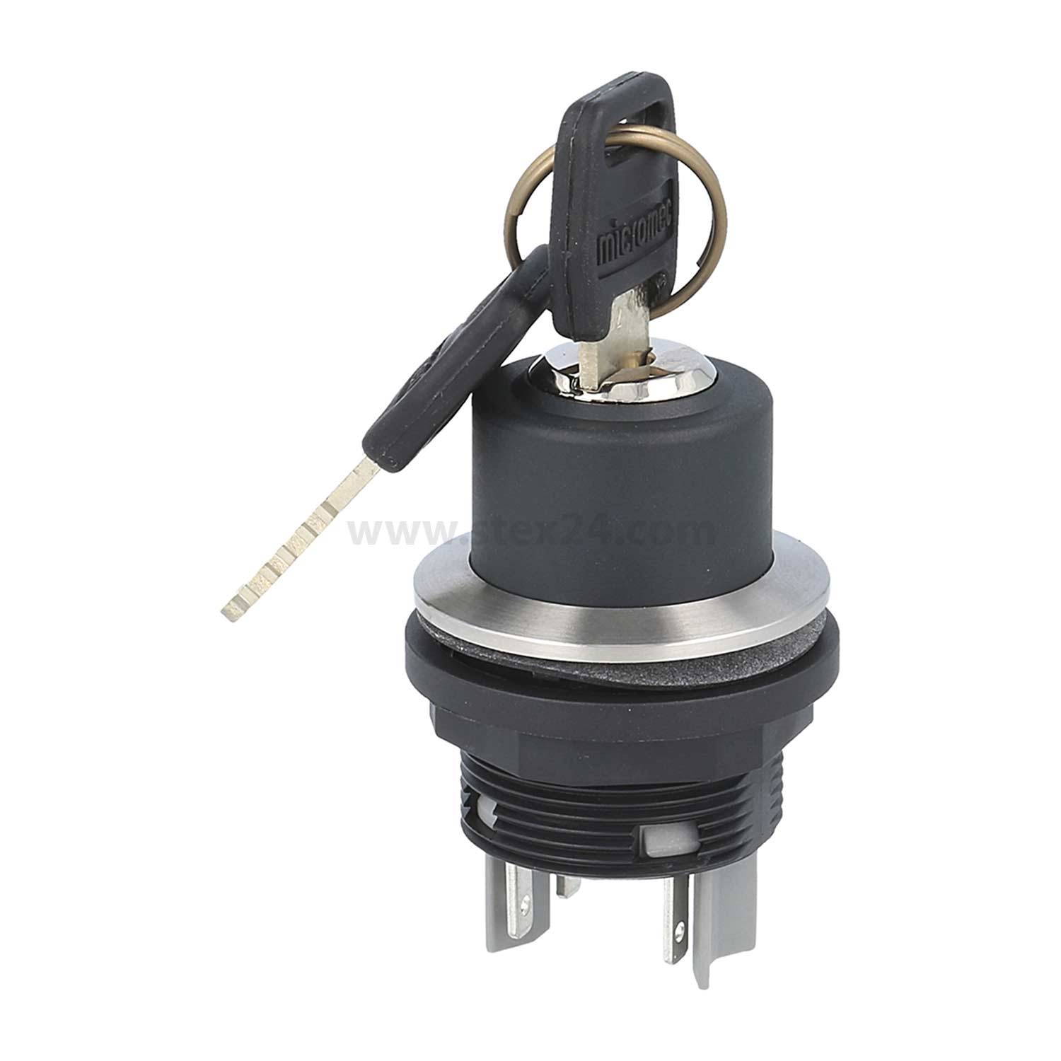 SVASSA15II Georg Schlegel Schlüsseltaste rastend, 2S rund, SHORTRON Flachstecker 2,8mm x 0,8mm - 1Stück