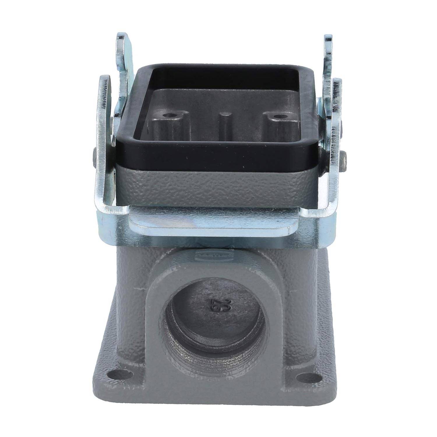 04301101271 HARTING Han 10B Sockelgehäuse niedrig, 2xPG16 seitlicher Kabelabgang, mit 2 Querbügeln Verschraubung PG16