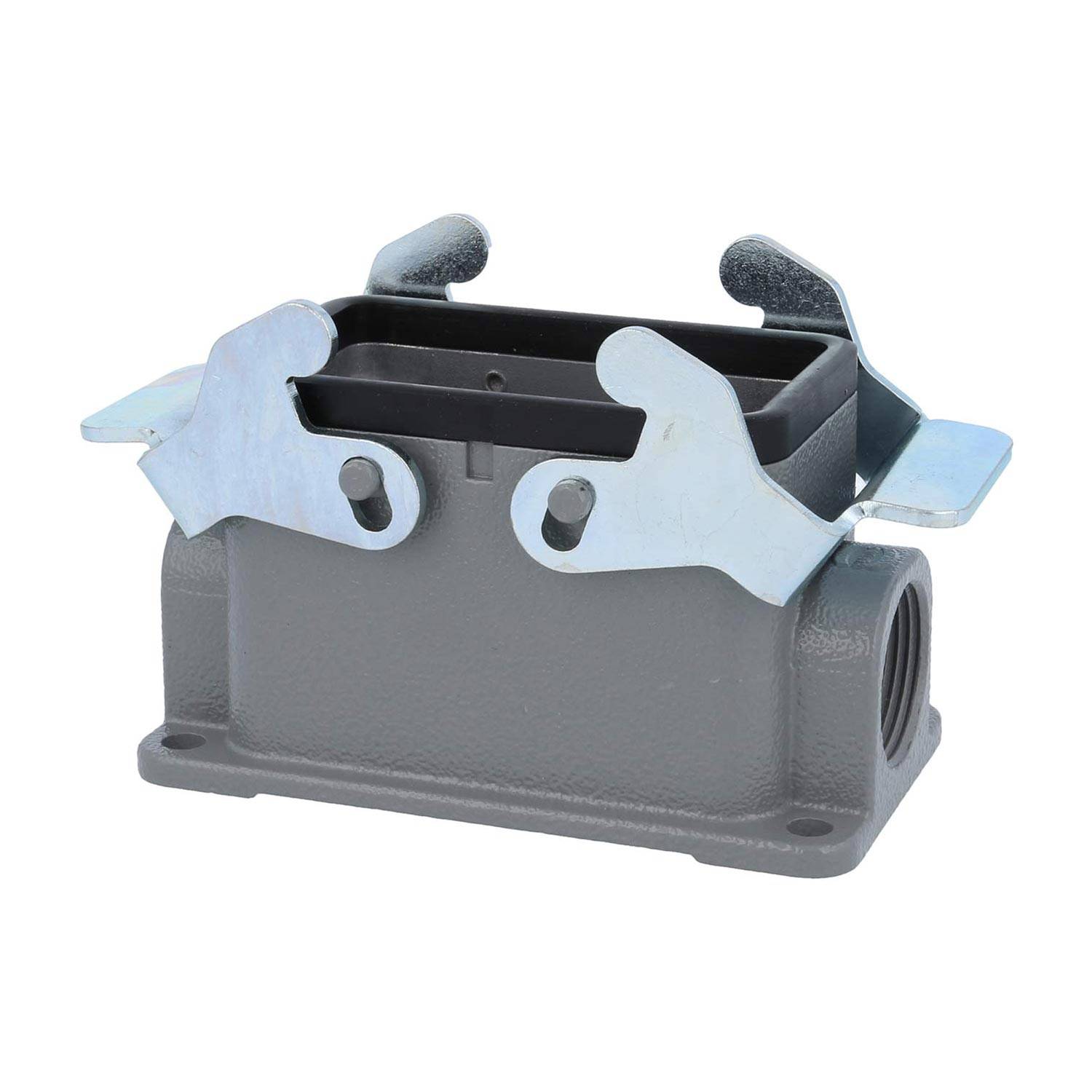 04301101271 HARTING Han 10B Sockelgehäuse niedrig, 2xPG16 seitlicher Kabelabgang, mit 2 Querbügeln Verschraubung PG16