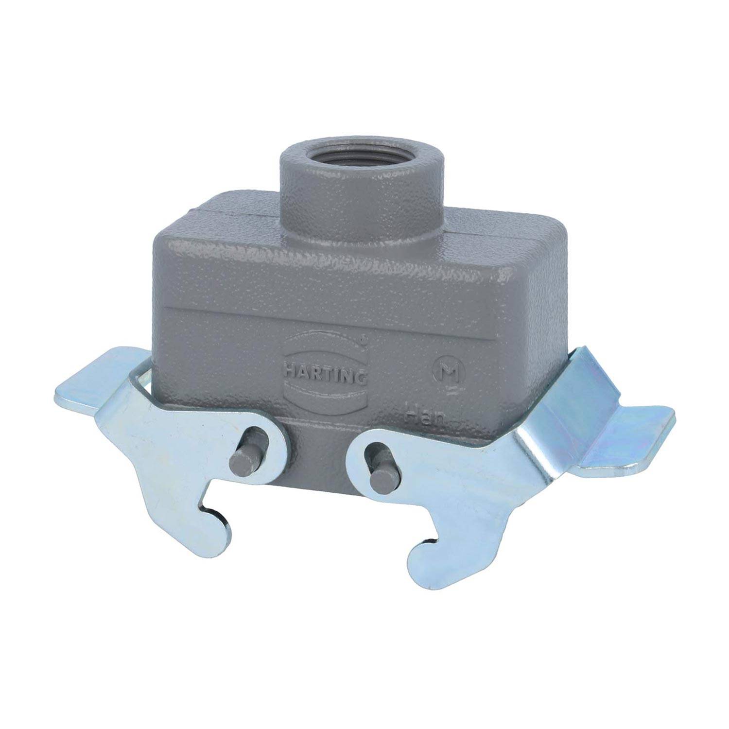 04301101462 HARTING Han 10B Tüllengehäuse niedrig, 1xM20 gerader Kabelabgang, mit 2 Querbügeln Verschraubung M20