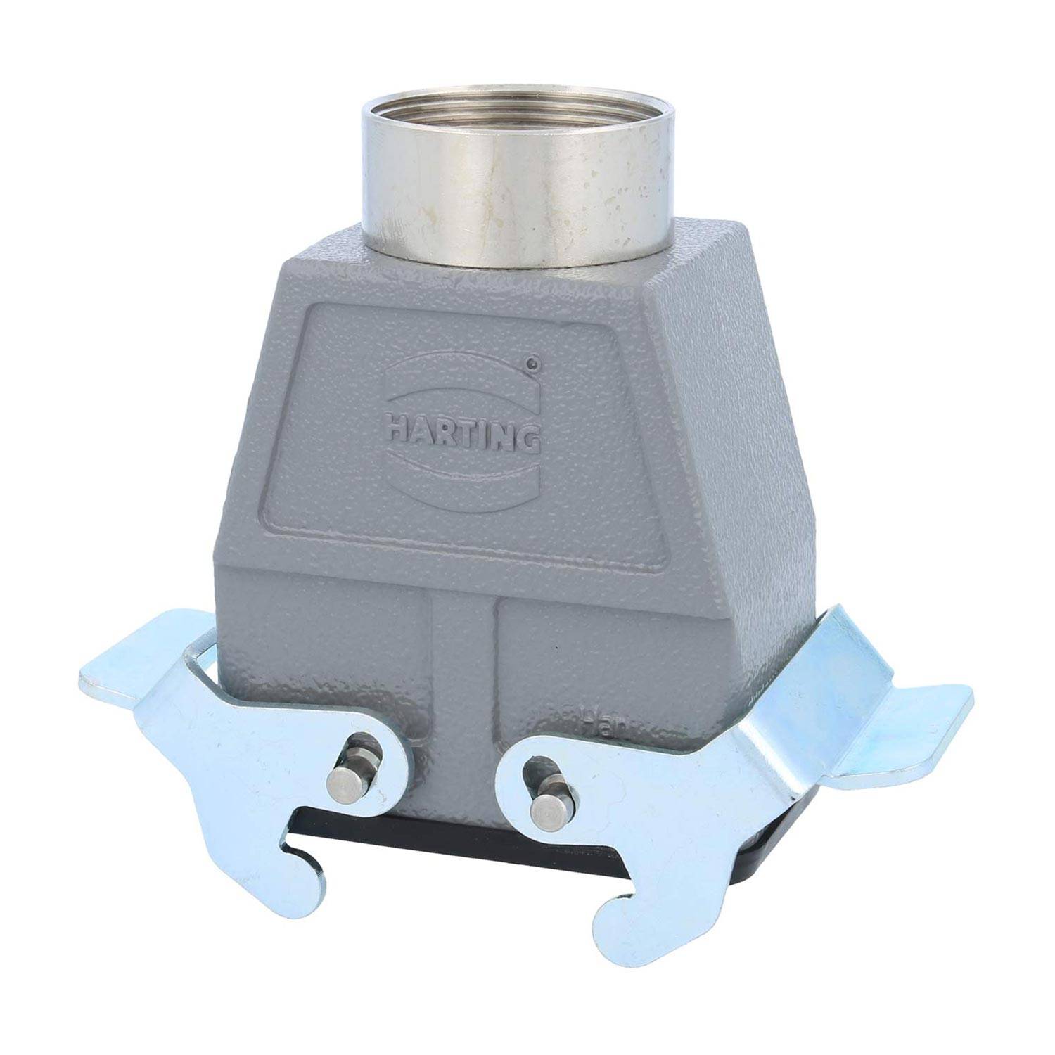 04301100733 HARTING Han 10B Kupplungsgehäuse hoch, 1xPG29 gerader Kabelabgang, mit 2 Querbügeln Verschraubung PG29