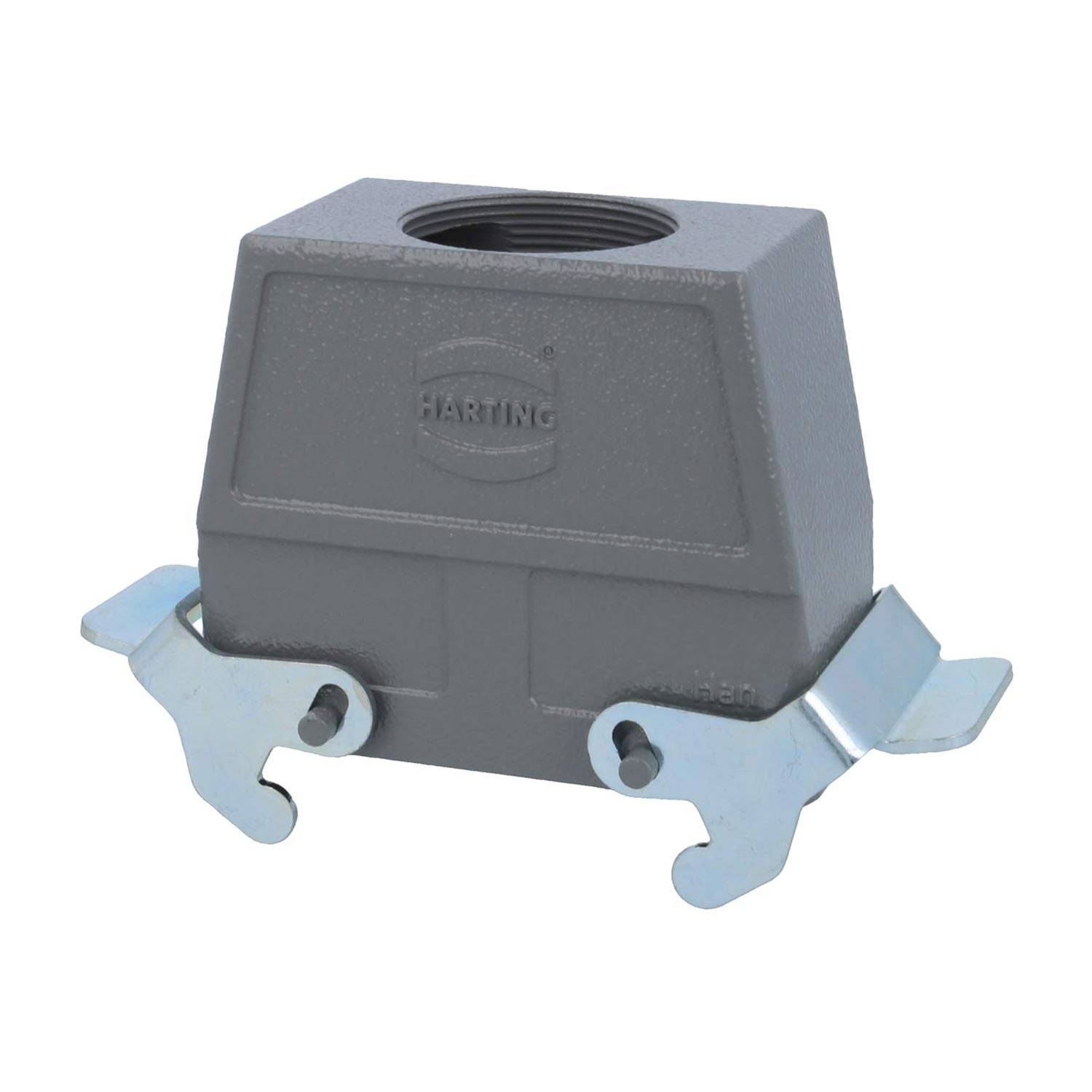 04301160468 HARTING Han 16B Tüllengehäuse hoch, 1xM40 gerader Kabelabgang, mit 2 Querbügeln Verschraubung M40