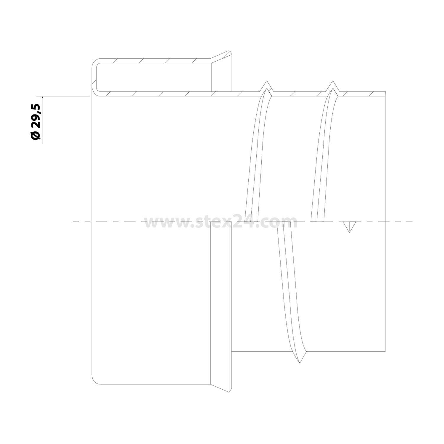 158565/2 FLEXA EEM Endtülle/Innentülle einschraubbar offen für Schlauch-Außendurchmesser 36,0mm für