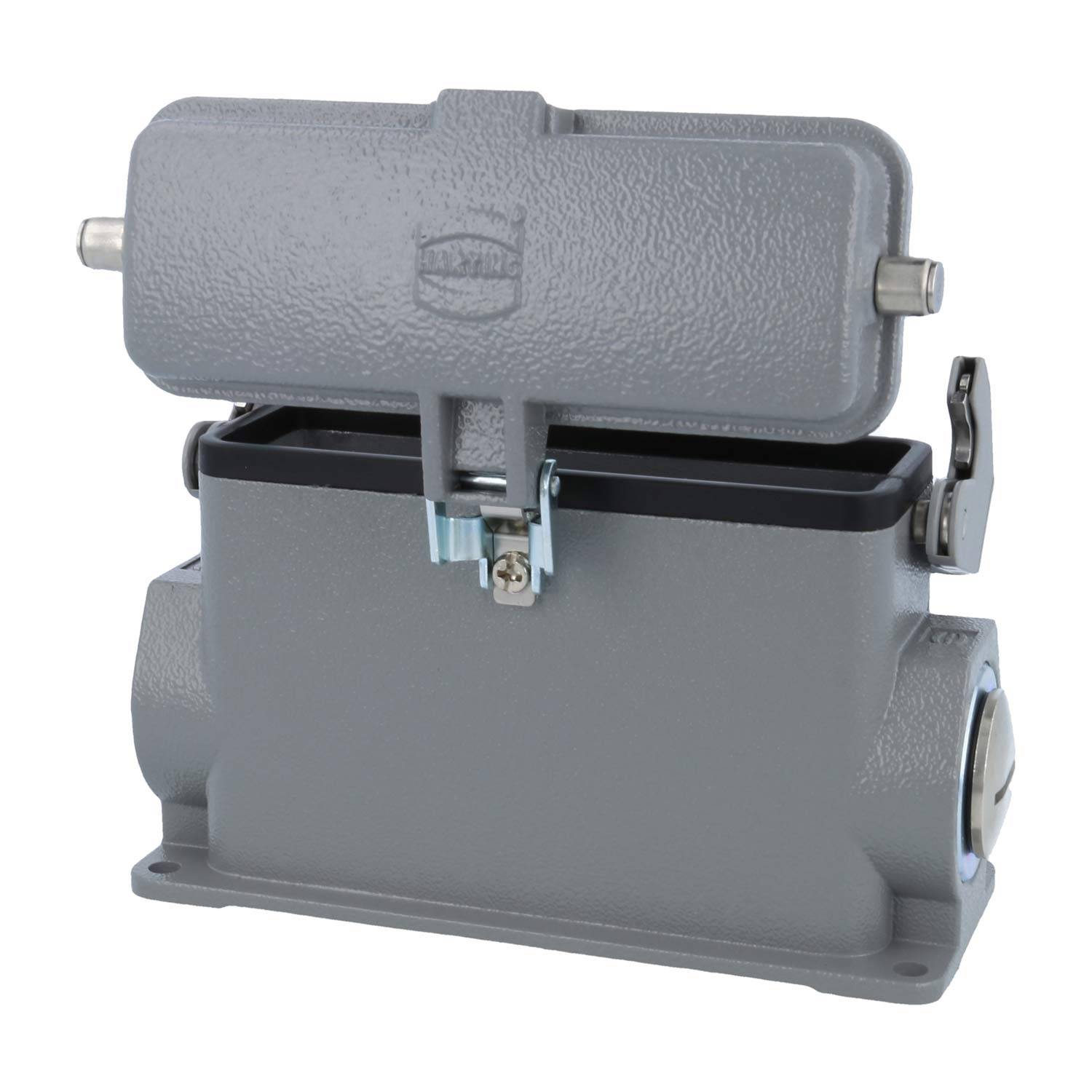 05300242270 HARTING Han 24B Sockelgehäuse hoch, 1xM25 seitlicher Kabelabgang, mit 1 Längsbügel mit Schutzkappe Metall -