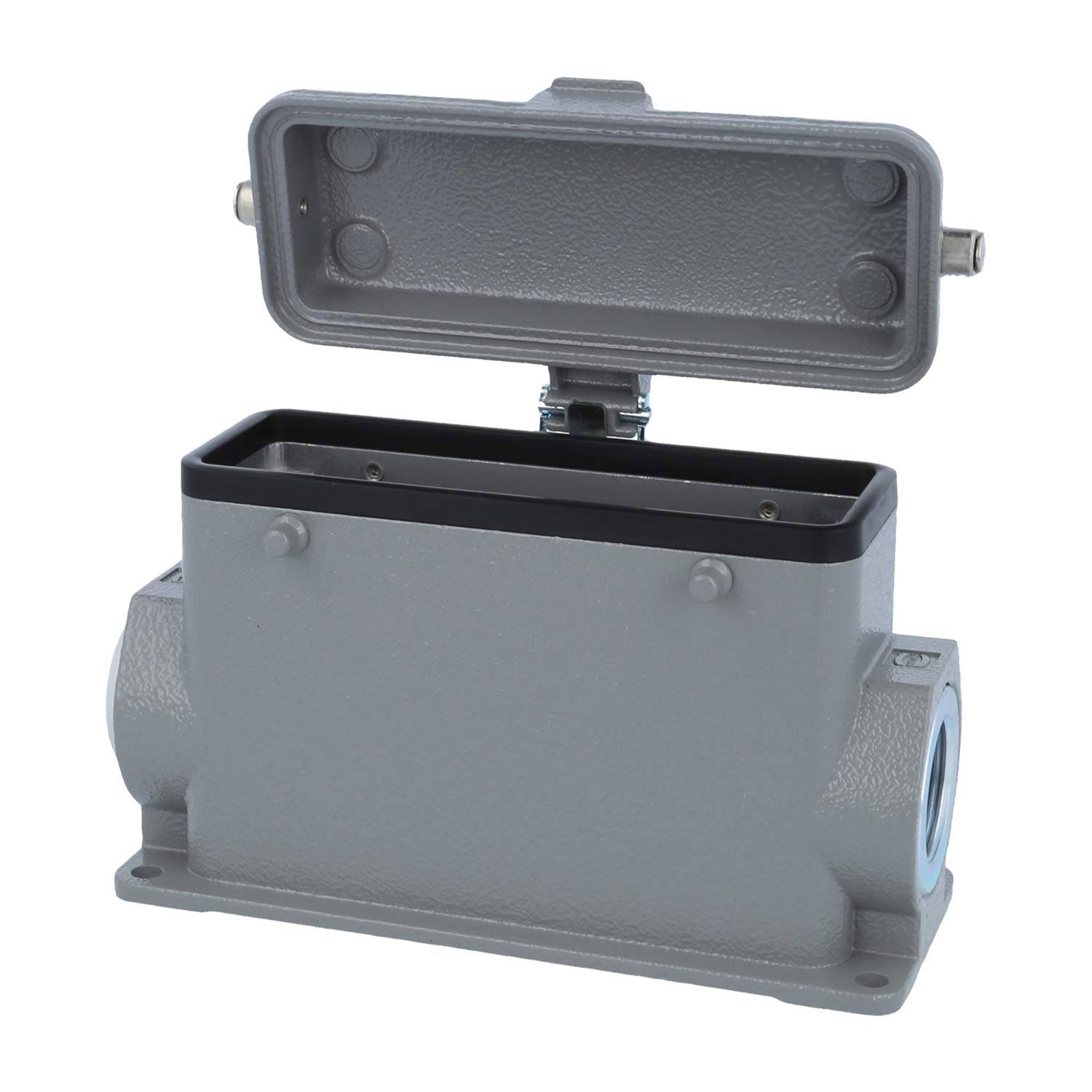 05300242274 HARTING Han 24B Sockelgehäuse hoch, 1xM25 seitlicher Kabelabgang, für 2 Bügel (am Oberteil) mit Schutzkappe