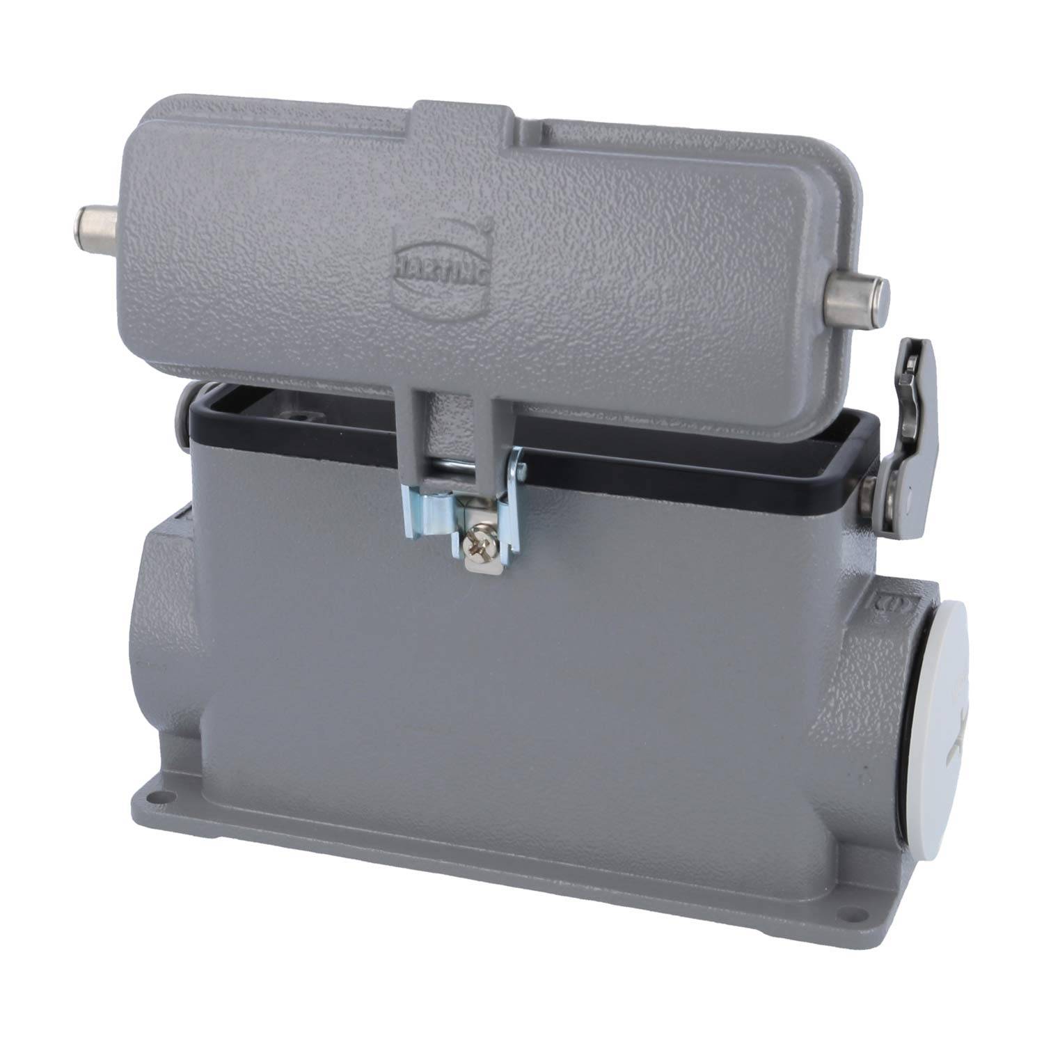 05300242272 HARTING Han 24B Sockelgehäuse hoch, 1xM40 seitlicher Kabelabgang, mit 1 Längsbügel mit Schutzkappe Metall -