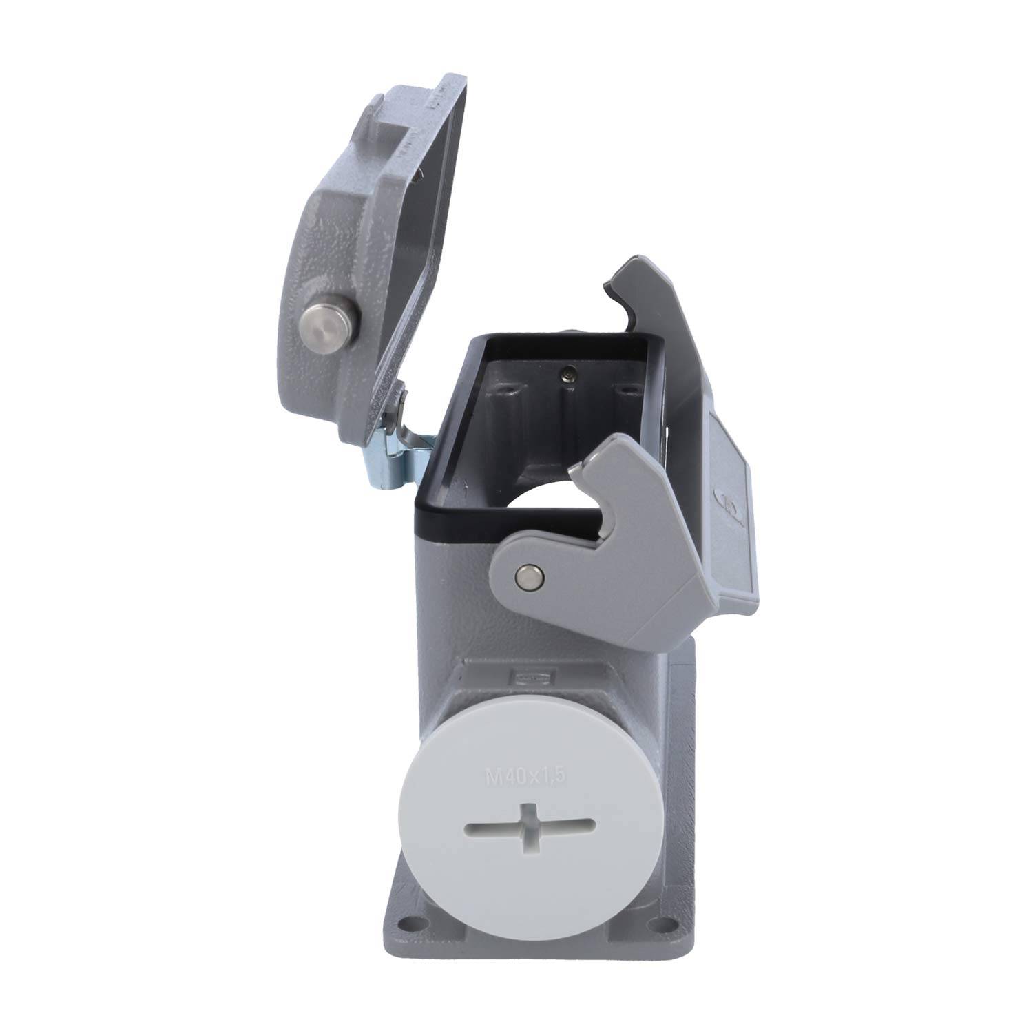 05300242272 HARTING Han 24B Sockelgehäuse hoch, 1xM40 seitlicher Kabelabgang, mit 1 Längsbügel mit Schutzkappe Metall -