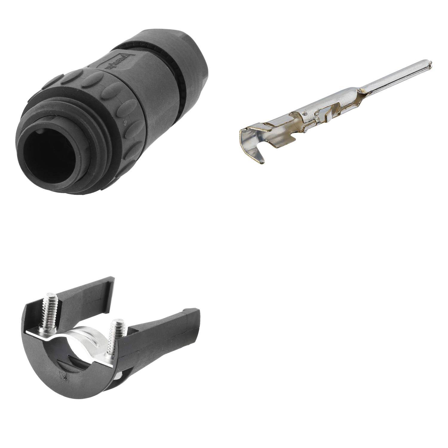 C01610H10682222K Amphenol SET-RD24-KSG Kabelstecker, inkl. Zugentlastung und Kontakte gerade Stift Crimpanschluss,