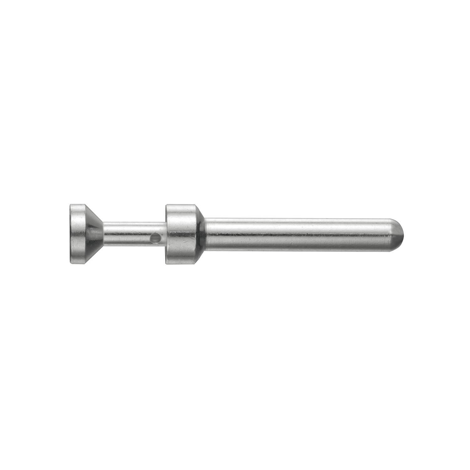 Ein Metalldübelstift mit einem zylindrischen Schaft und einem breiteren, flachen Kopf, der für präzise Ausrichtung in technischen und baulichen Anwendungen verwendet wird.