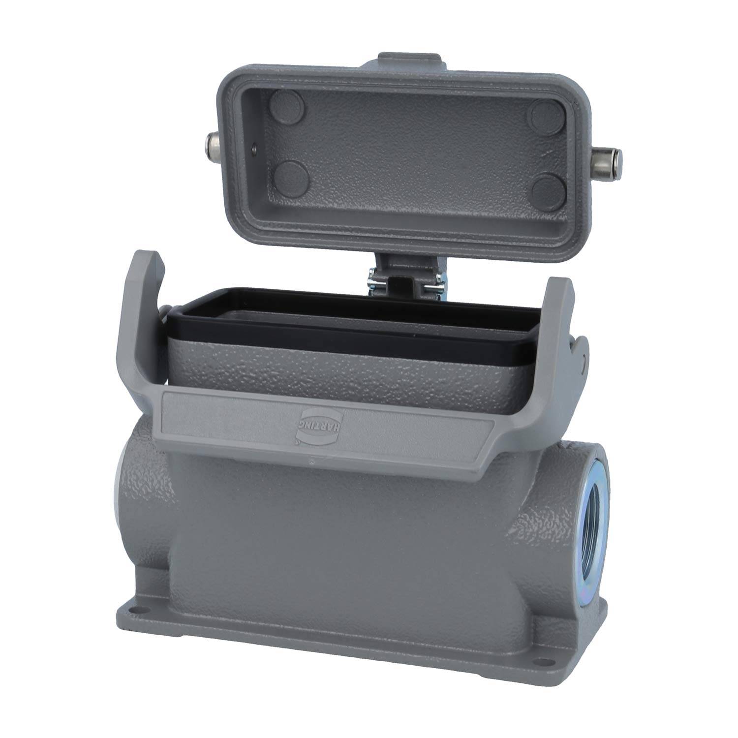 05300162270 HARTING Han 16B Sockelgehäuse hoch, 1xM25 seitlicher Kabelabgang, mit 1 Längsbügel mit Schutzkappe Metall -