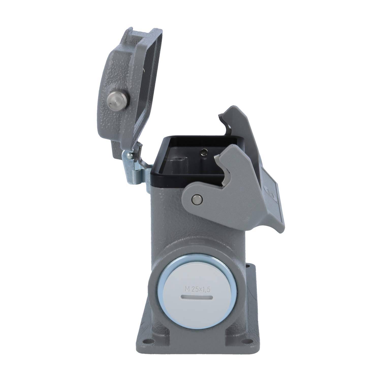 05300162270 HARTING Han 16B Sockelgehäuse hoch, 1xM25 seitlicher Kabelabgang, mit 1 Längsbügel mit Schutzkappe Metall -