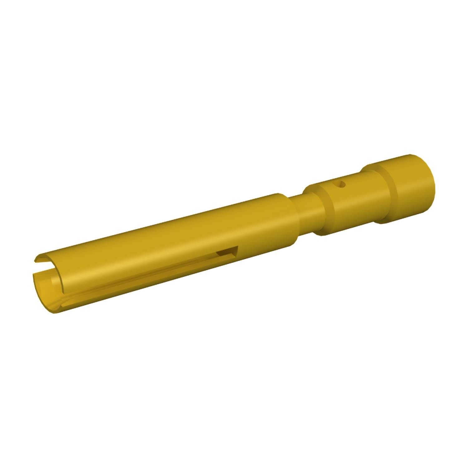 Ein gelbes zylindrisches Werkzeug mit einer gerillten Spitze, wahrscheinlich in der Fertigungsindustrie oder für mechanische Anwendungen verwendet.