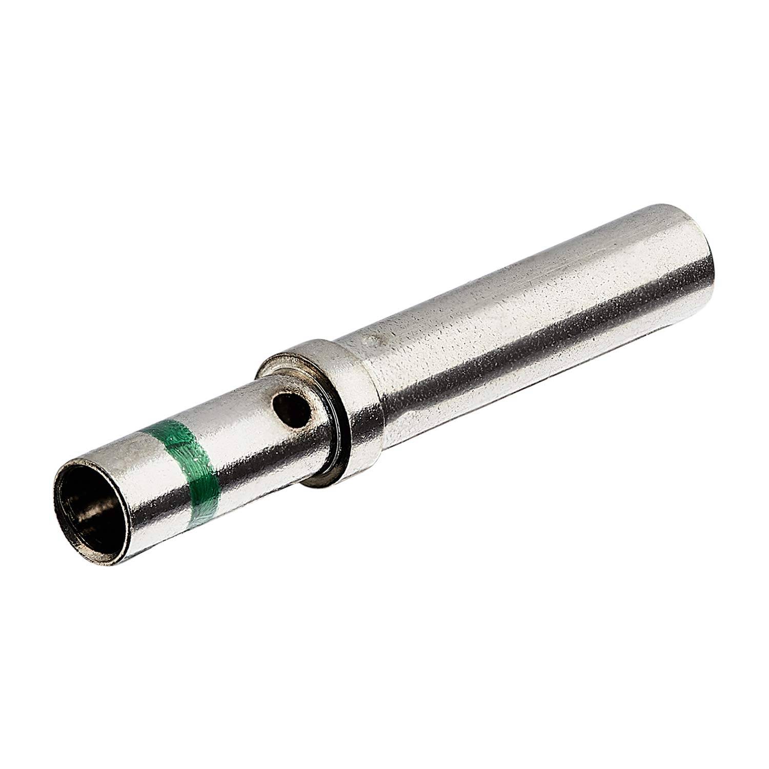 Metallische Luftstrom-Pfeife mit einem grünen Streifen auf dem Mundstück.