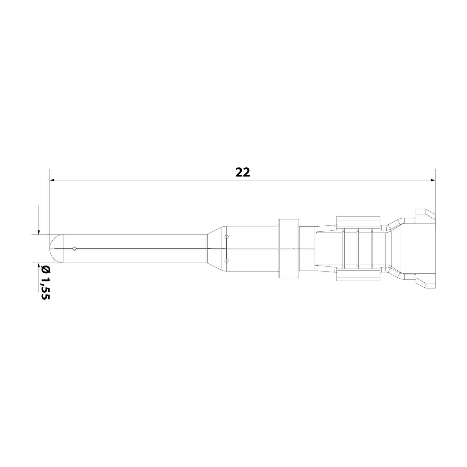 AT60-16-0122 Amphenol AS-KM 106 Crimpkontakt Kontaktstift (M) 0,75mm² - 1,5mm² AWG18 - AWG16 silber Werkstoff