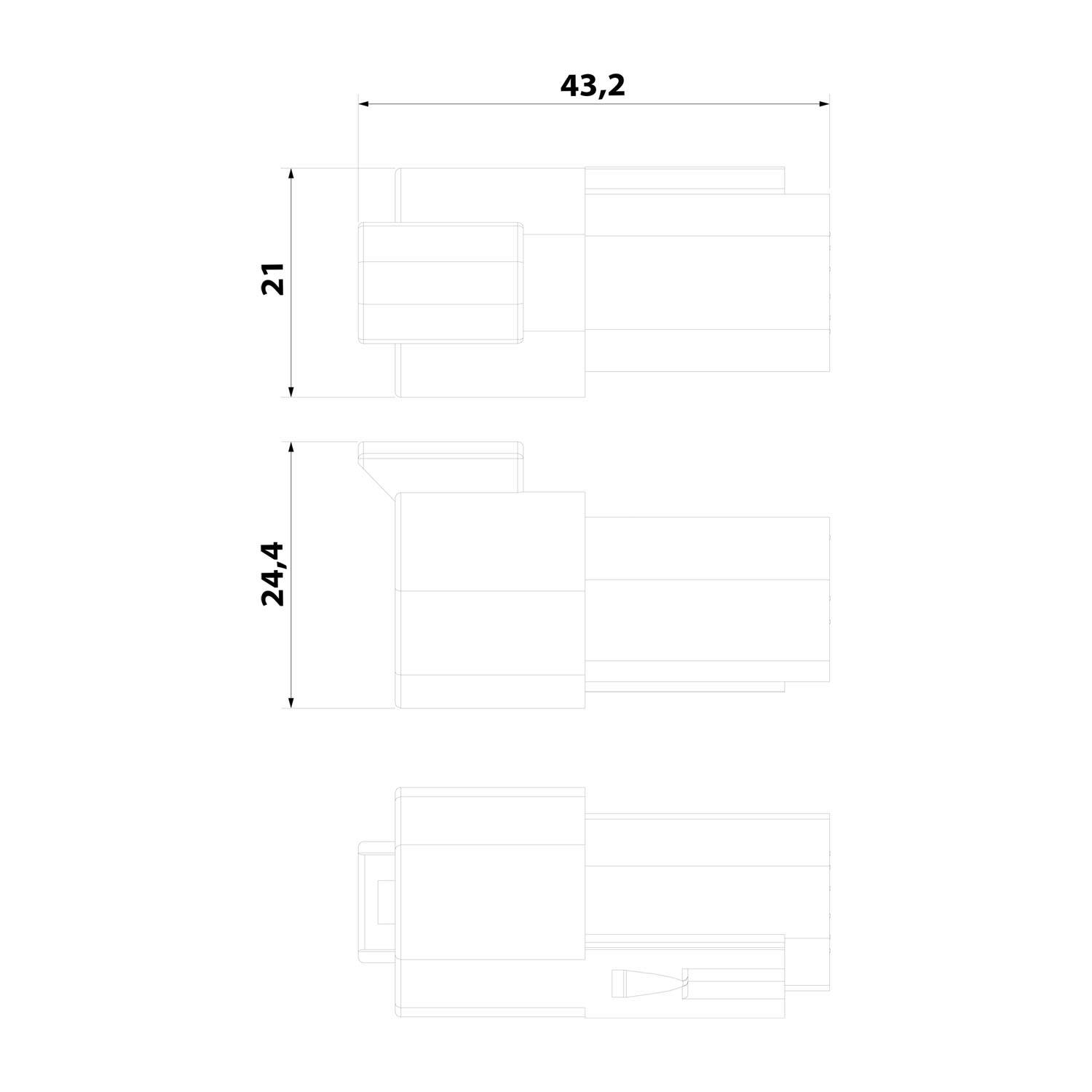 AT04-3P Amphenol AS-3SM 107 Kabelstecker AT-Serie Stift, 3-polig, Crimpanschluss Isolationsdurchmesser 2,24mm - 3,68mm,