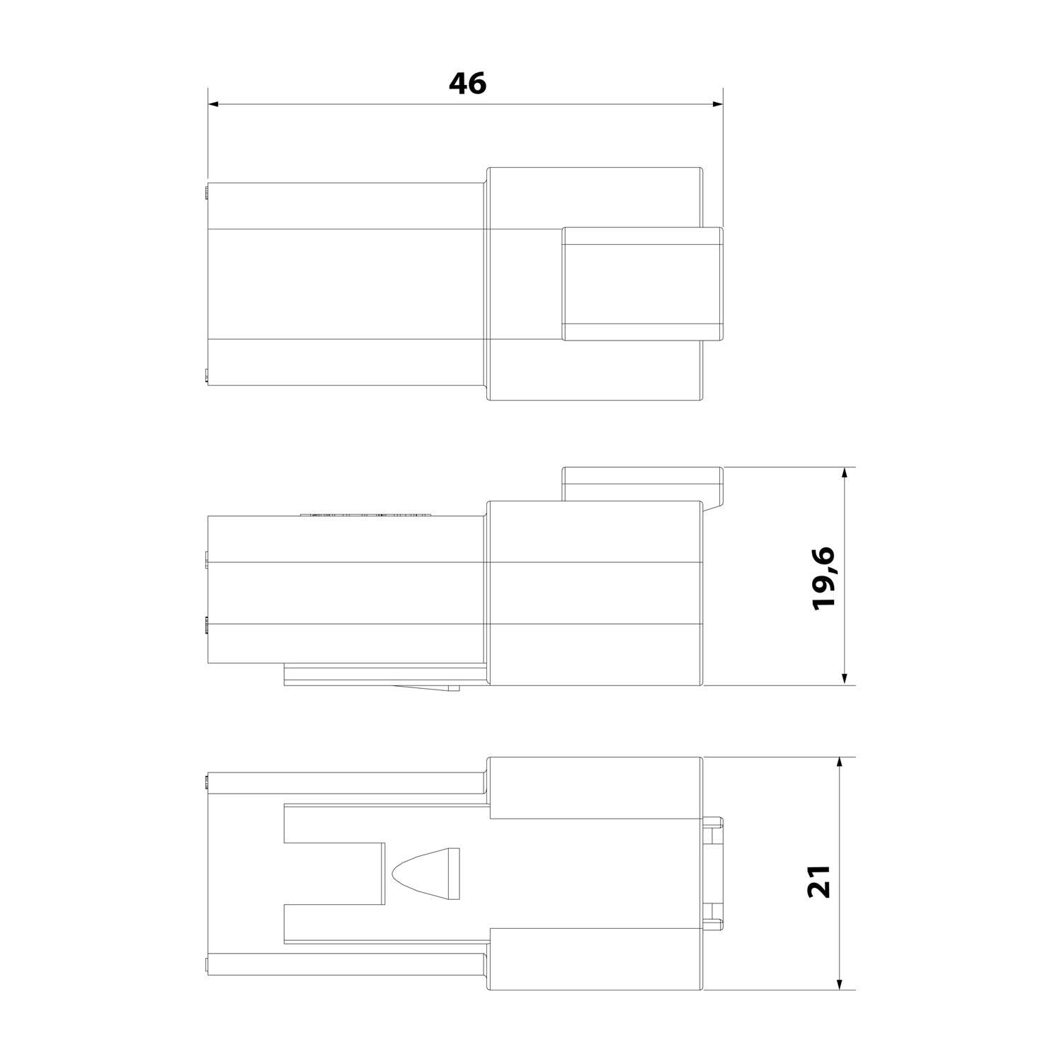 AT04-2P-RD01 Amphenol AS-2SM 106 Kabelstecker AT-Serie reduzierte Dichtung Stift, 2-polig, Crimpanschluss