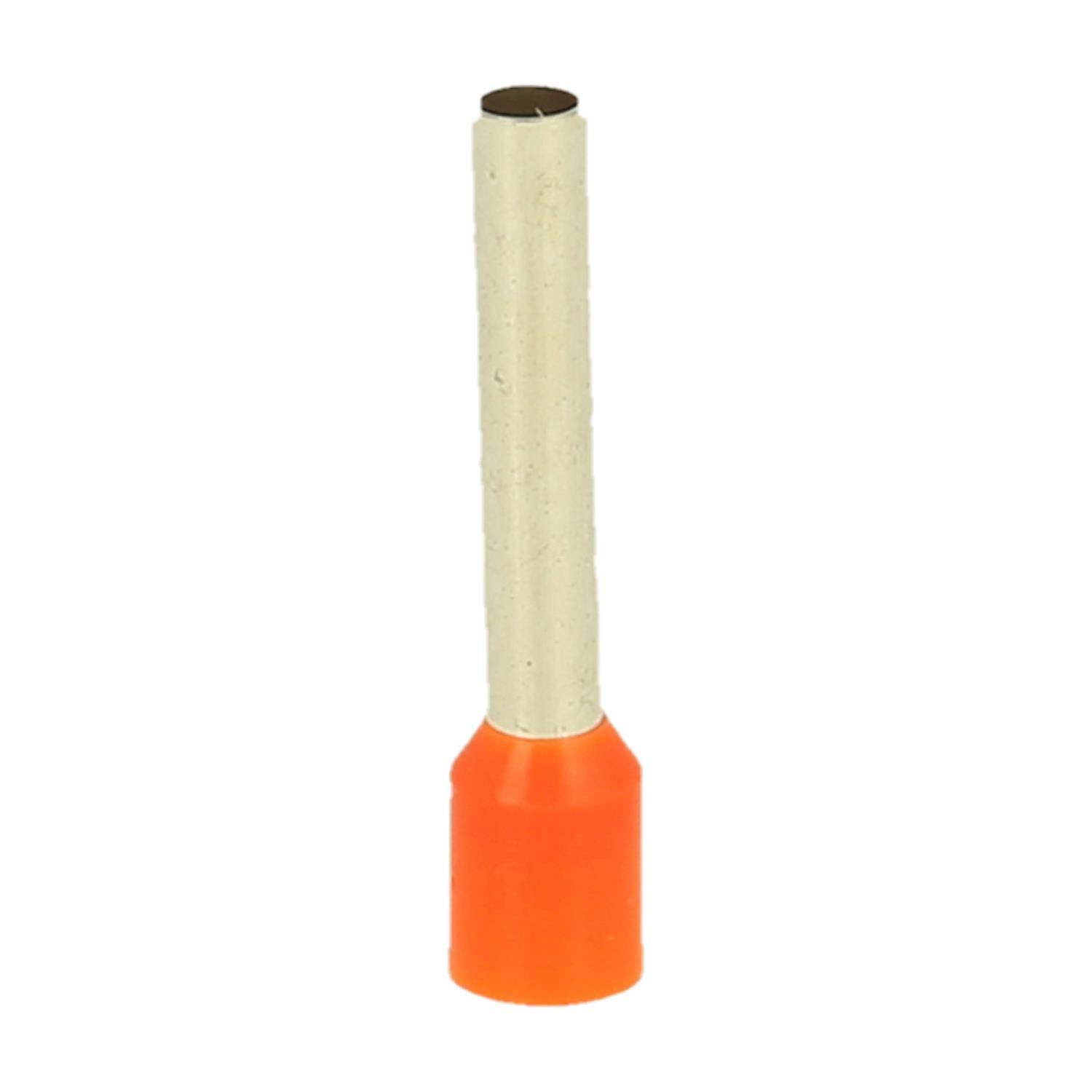 Eine kleine zylindrische Leuchtrakete mit orangefarbener Basis und beigem Körper, die zur Unterhaltung gedacht ist.