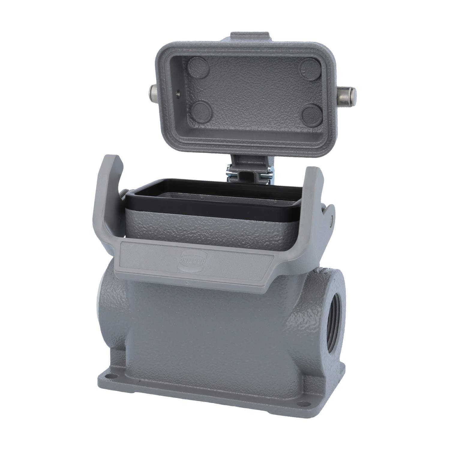 05300102268 HARTING Han 10B Sockelgehäuse niedrig, 1xM20 seitlicher Kabelabgang, mit 1 Längsbügel mit Schutzkappe