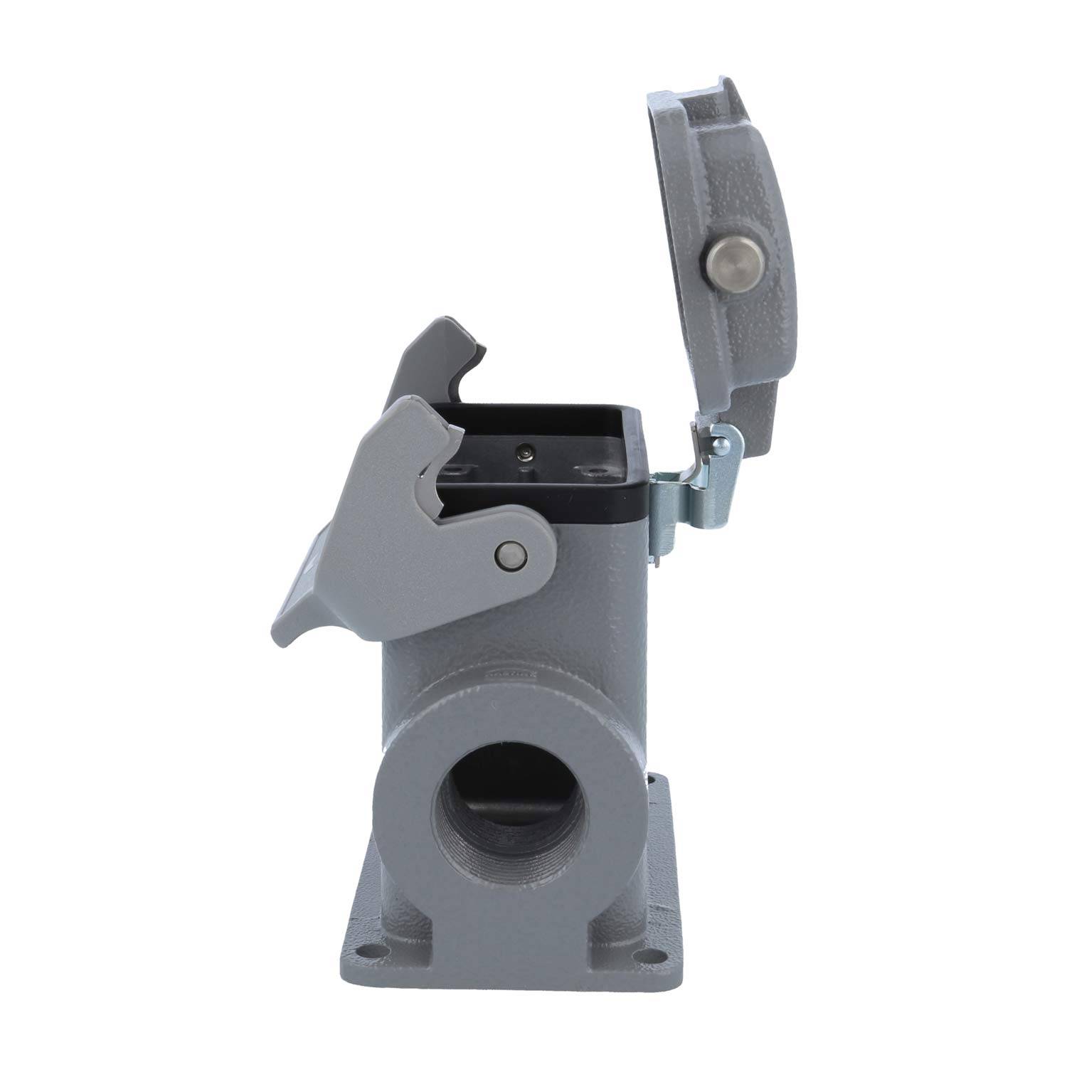 05300102268 HARTING Han 10B Sockelgehäuse niedrig, 1xM20 seitlicher Kabelabgang, mit 1 Längsbügel mit Schutzkappe