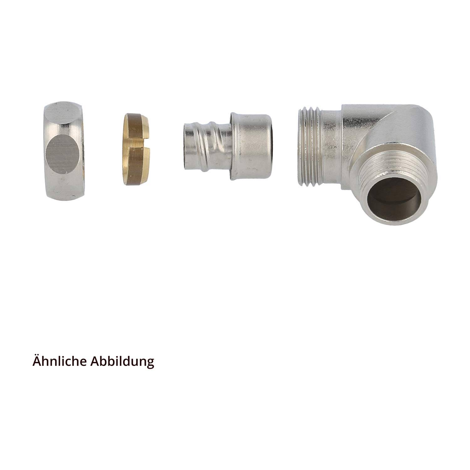 USW-M Metallverschraubung 90 Grad Winkel Gewinde M16x1,5 für Schlauch-Außendurchmesser 14,0mm für