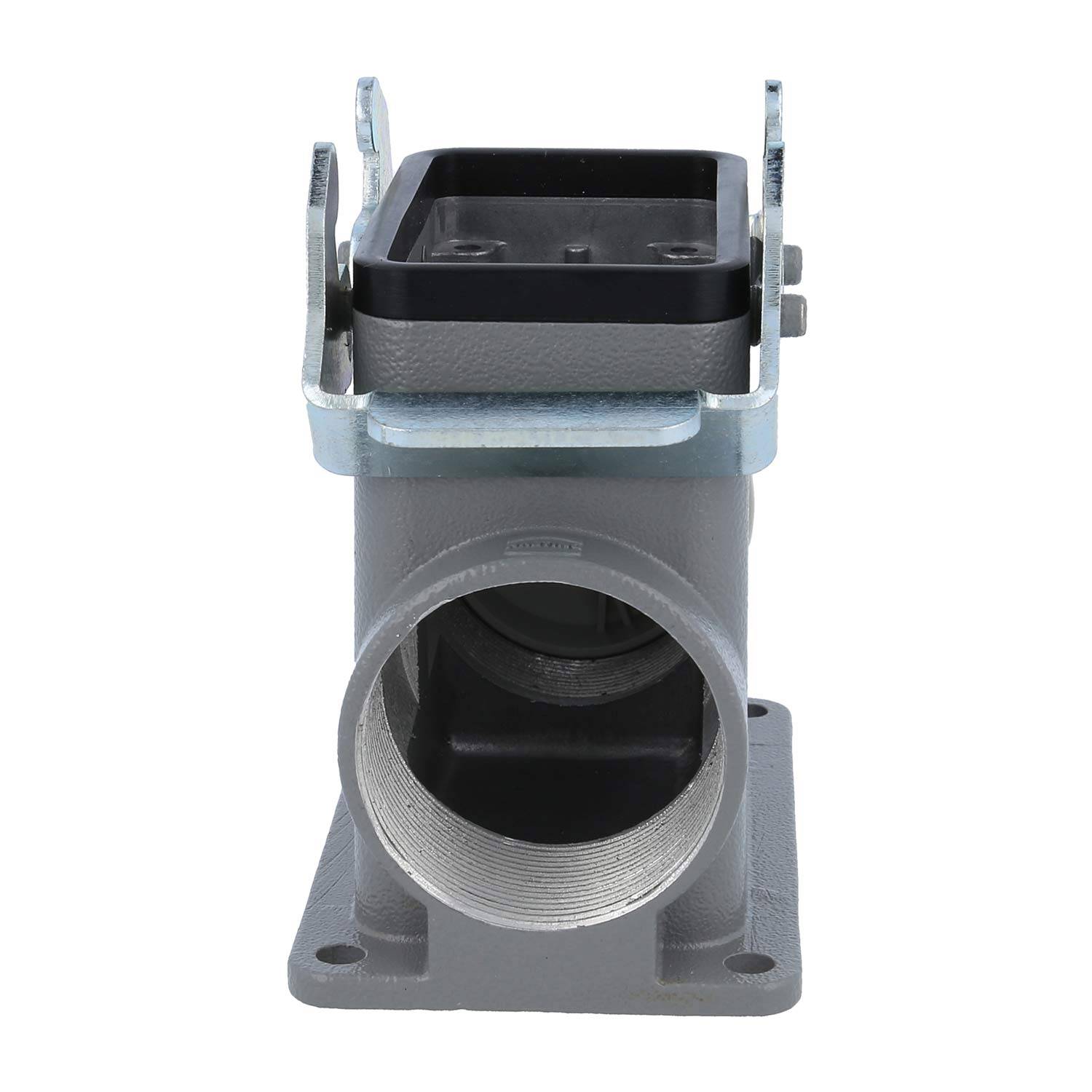 04300100278 HARTING Han 10B Sockelgehäuse hoch, 1xM40 seitlicher Kabelabgang, mit 2 Querbügeln Verschraubung M40