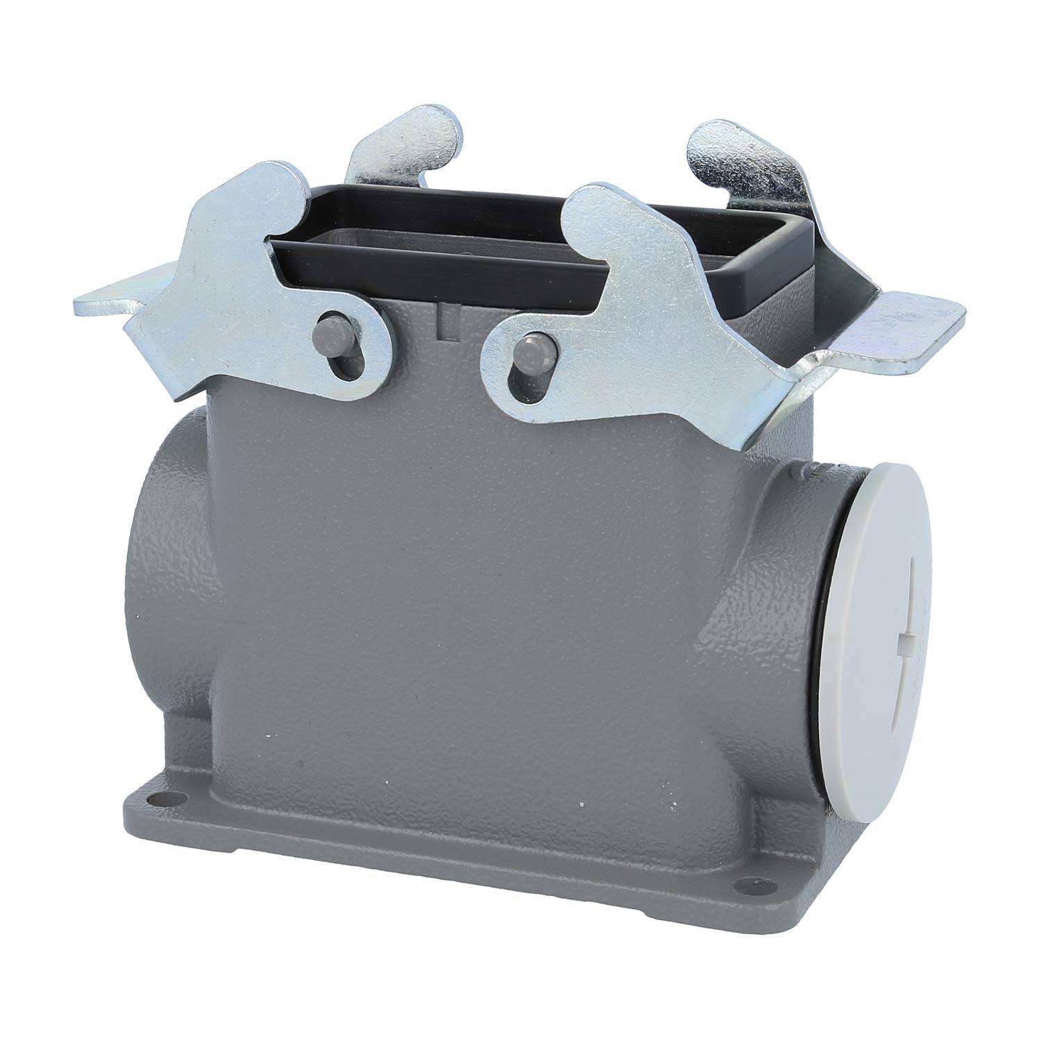 04300100278 HARTING Han 10B Sockelgehäuse hoch, 1xM40 seitlicher Kabelabgang, mit 2 Querbügeln Verschraubung M40