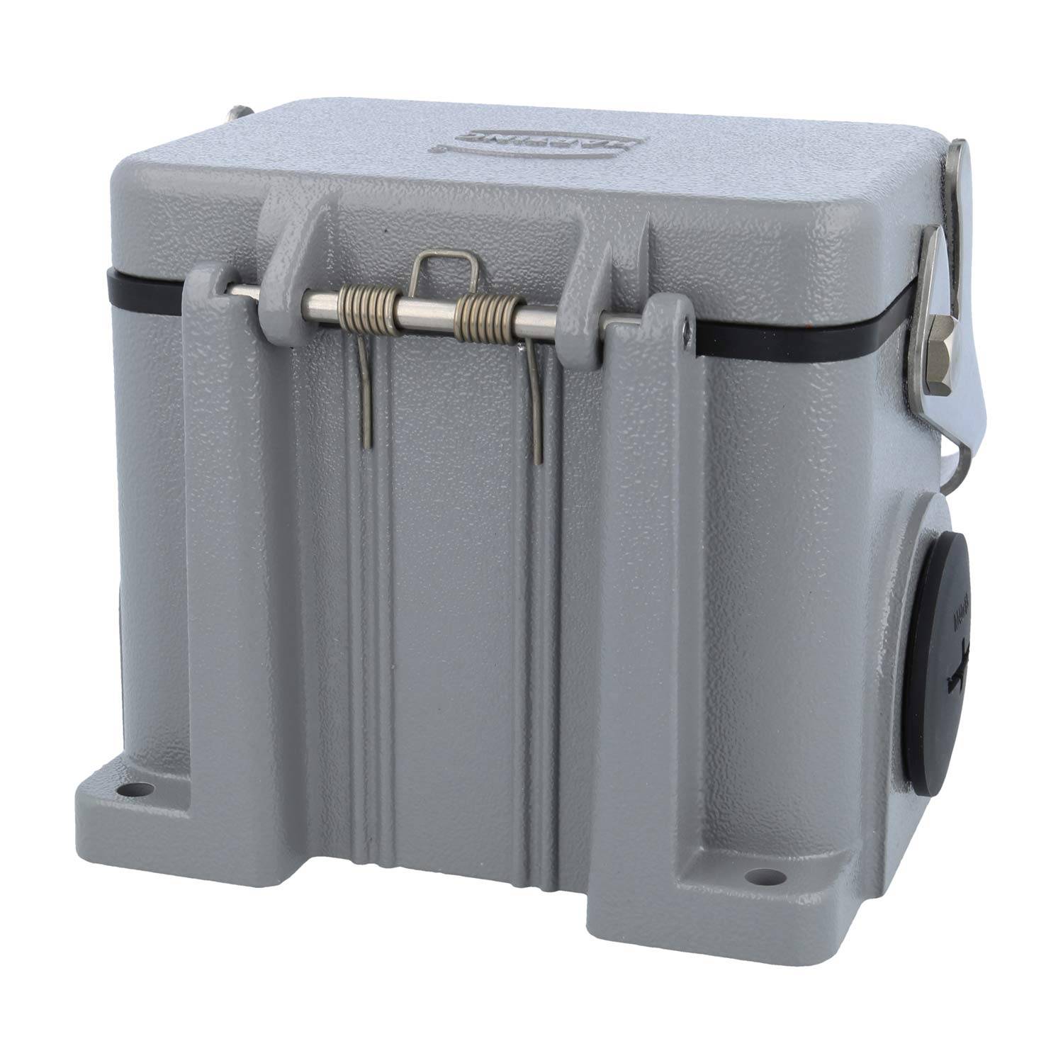 05300482262 HARTING Han 48B Sockelgehäuse hoch, 2xM40 seitlicher Kabelabgang, mit 1 Längsbügel mit Schutzkappe Metall -