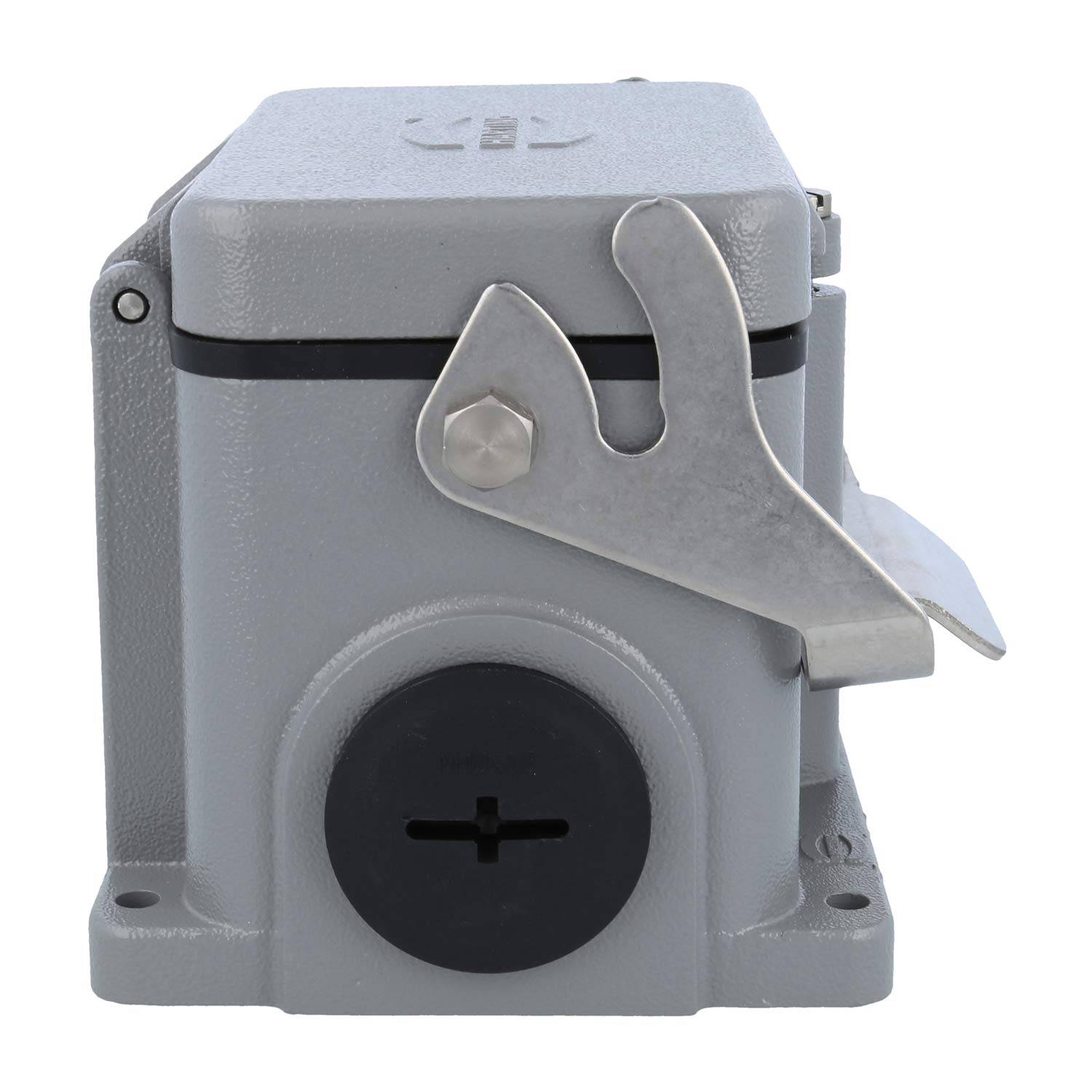 05300482262 HARTING Han 48B Sockelgehäuse hoch, 2xM40 seitlicher Kabelabgang, mit 1 Längsbügel mit Schutzkappe Metall -