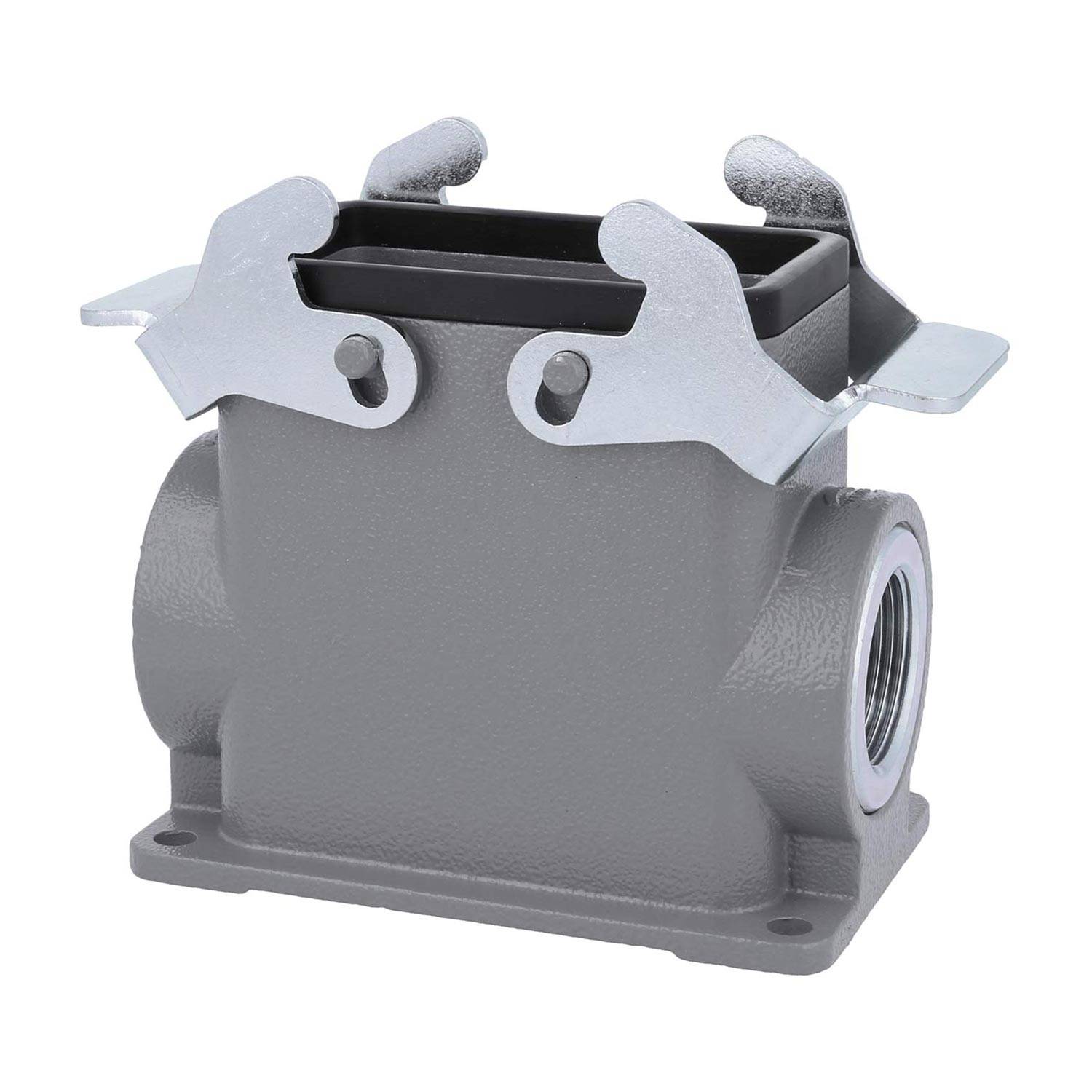 04301100267 HARTING Han 10B Sockelgehäuse hoch, 2xM25 seitlicher Kabelabgang, mit 2 Querbügeln Verschraubung M25