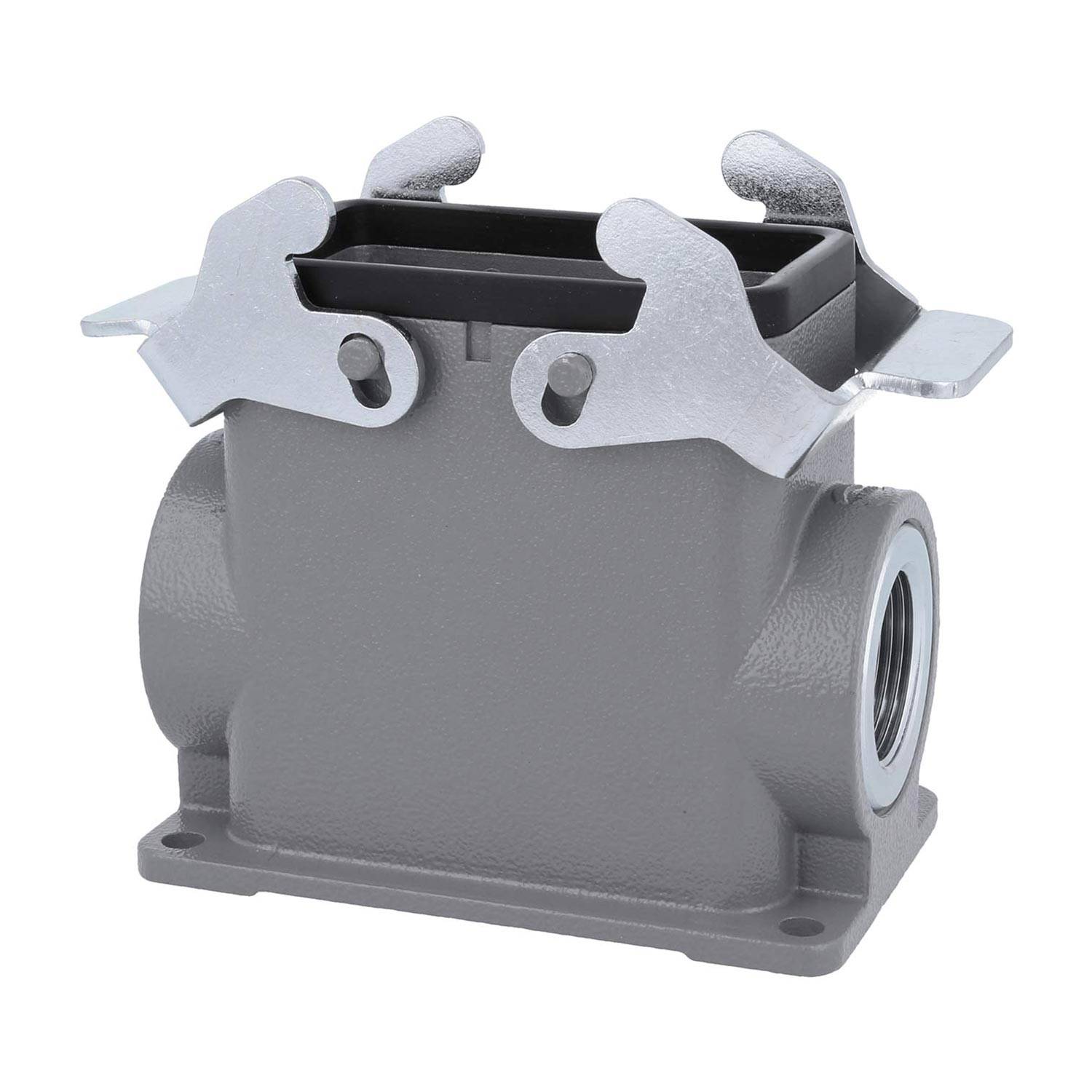 04301100267 HARTING Han 10B Sockelgehäuse hoch, 2xM25 seitlicher Kabelabgang, mit 2 Querbügeln Verschraubung M25