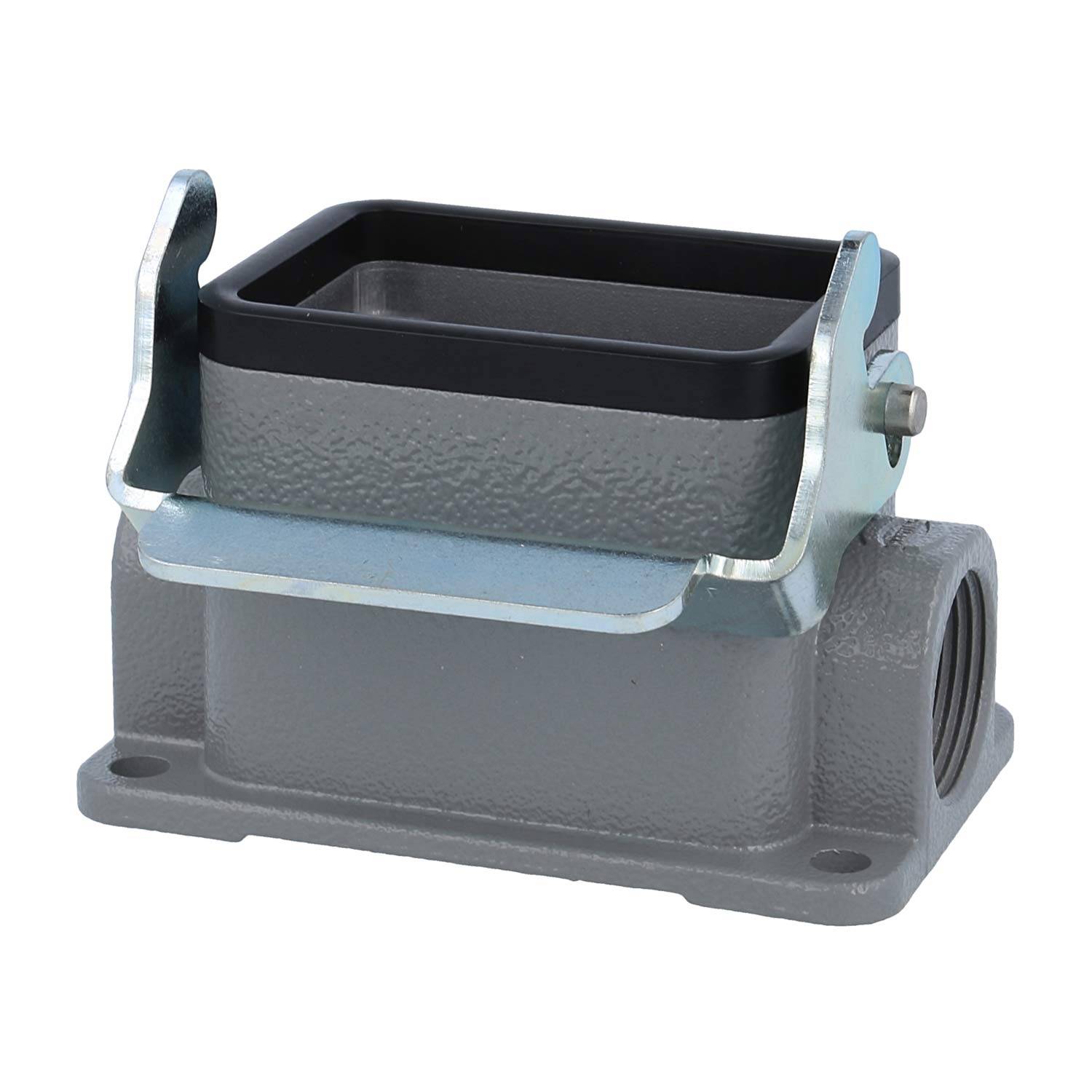 04300061291 HARTING Han 6B Sockelgehäuse niedrig, 2xPG16 seitlicher Kabelabgang, mit 1 Längsbügel Verschraubung PG16