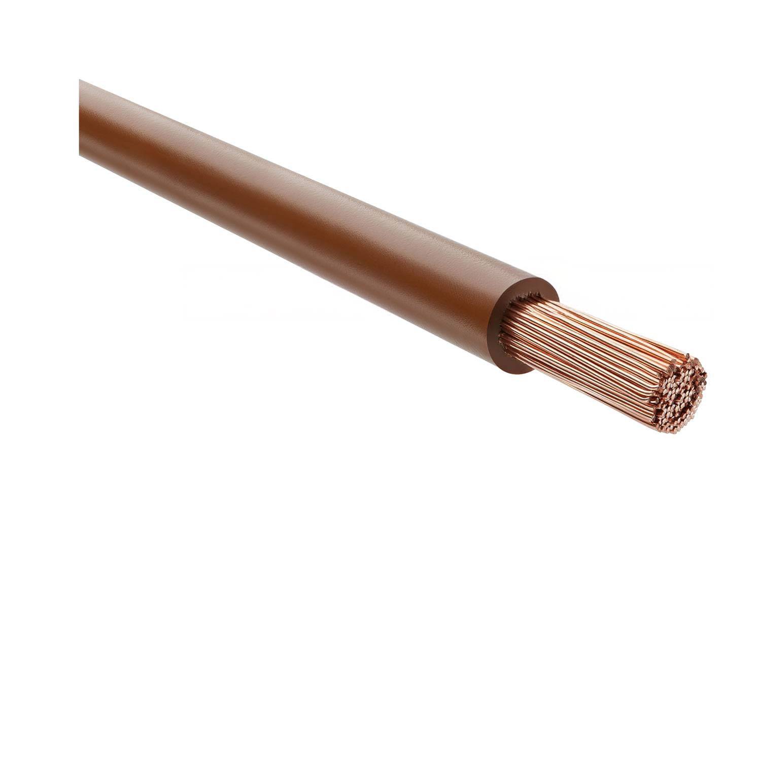 29196 HELU KABEL H07V-K 1X10mm² BN (braun) Einzelader PVC braun AD 6,8mm Nennspannung Uo/U 450V/750V - 1Meter