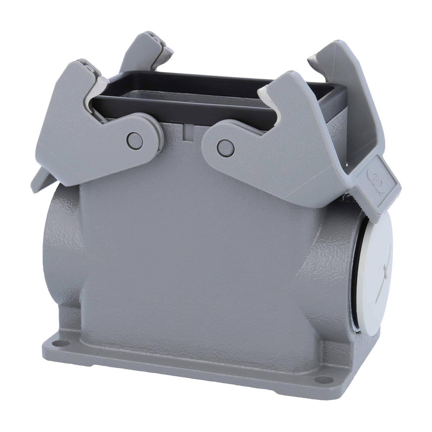 05300100263 HARTING Han 10B Sockelgehäuse hoch, 1xM32 seitlicher Kabelabgang, mit 2 Querbügeln Verschraubung M32