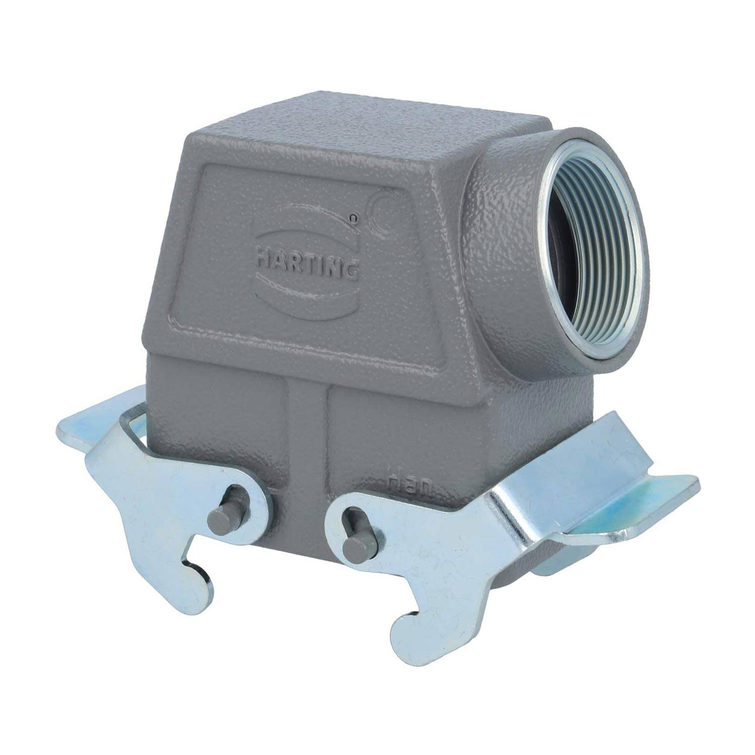 04301100566 HARTING Han 10B Tüllengehäuse hoch, 1xM32 seitlicher Kabelabgang, mit 2 Querbügeln Verschraubung M32