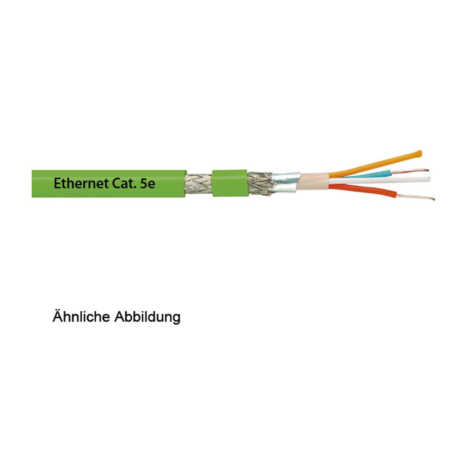 Ethernetleitung Cat. 5e für feste Verlegung 4-adrig, 2x2xAWG22/1 Außendurchmesser 6,5mm - 1Meter
