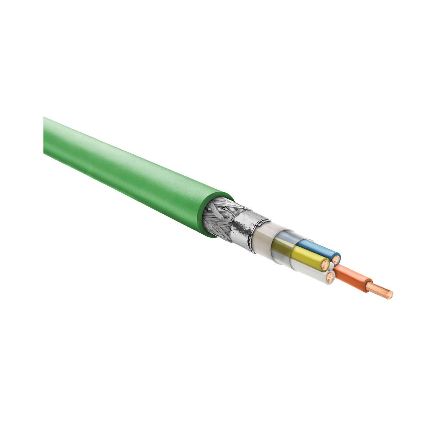 Ethernetleitung Cat. 5e für feste Verlegung 4-adrig, 2x2xAWG22/1 Außendurchmesser 6,5mm - 1Meter