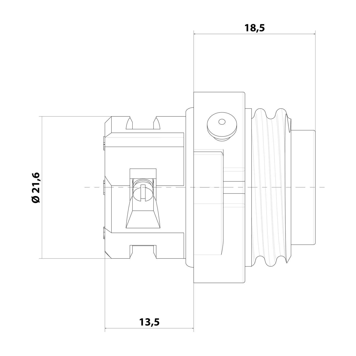 C01620C00310012 Amphenol RD24-GSG Gerätesteckverbinder gerade Stift Schraubanschluss, Polzahl 3+PE Vorderwand - 1Stück