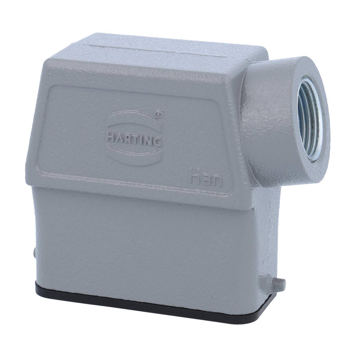 05200100561 HARTING Han 10A Tüllengehäuse hoch, 1xM20 seitlicher Kabelabgang, für 1 Bügel (am Unterteil) Verschraubung