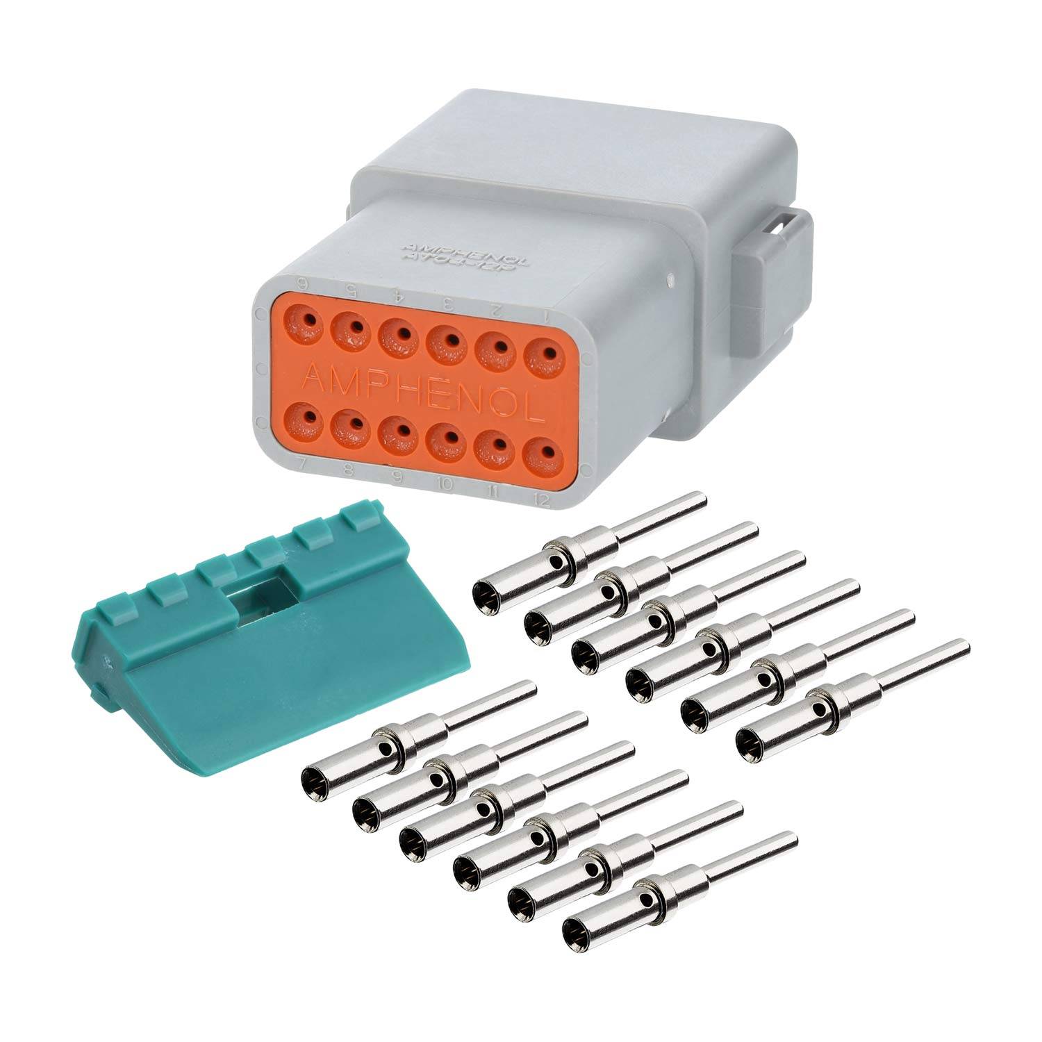 AT04-12PA-KIT01 Amphenol AS-12SM 102 SET-Kabelstecker AT-Serie Stift, Kodierung A, 12-polig, Crimpanschluss